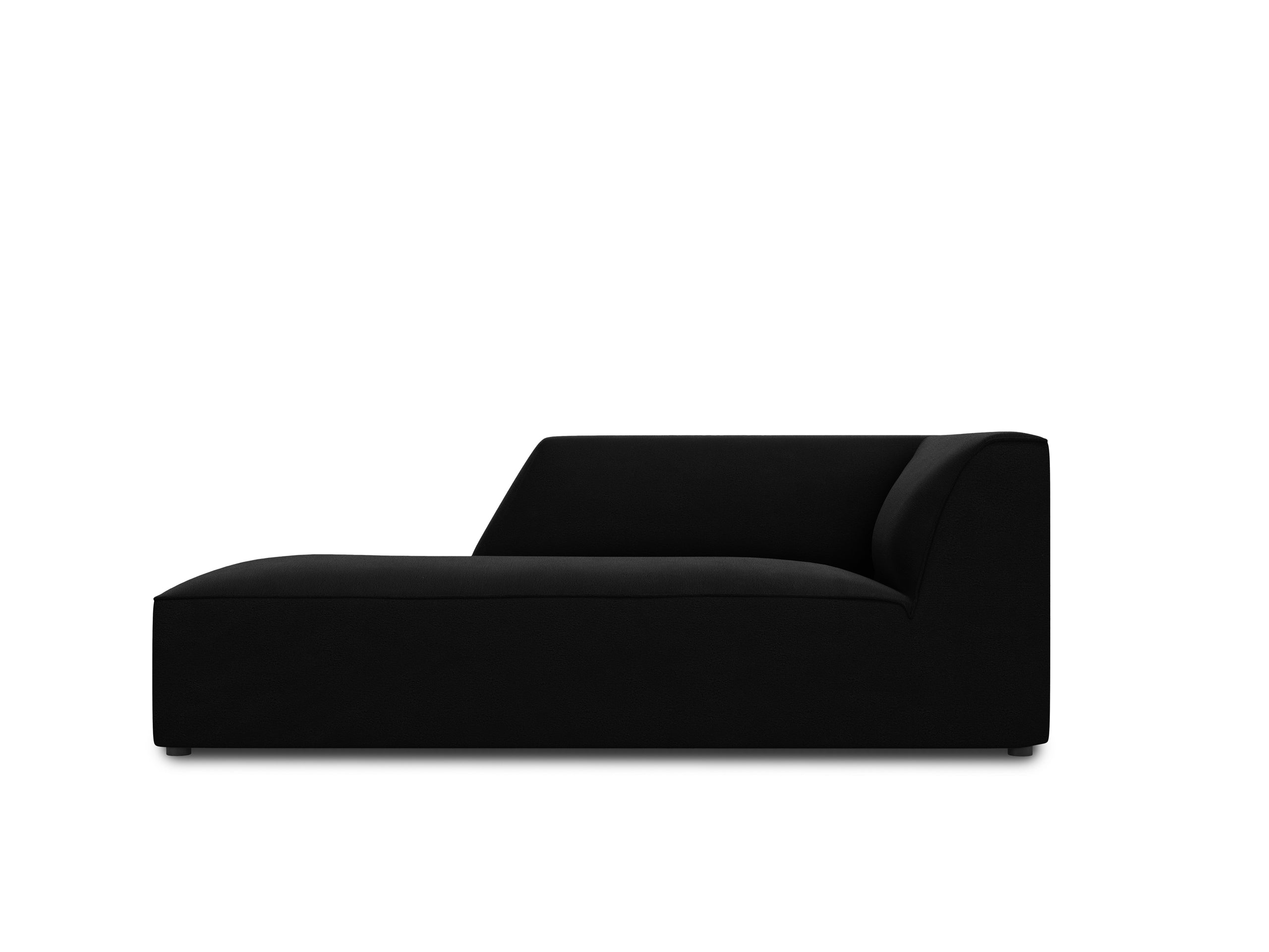 Micadoni Ruby leňoška 93 × 180 cm - Zamat Salvador (Sal19) - Čierna - Ľavé prevedenie