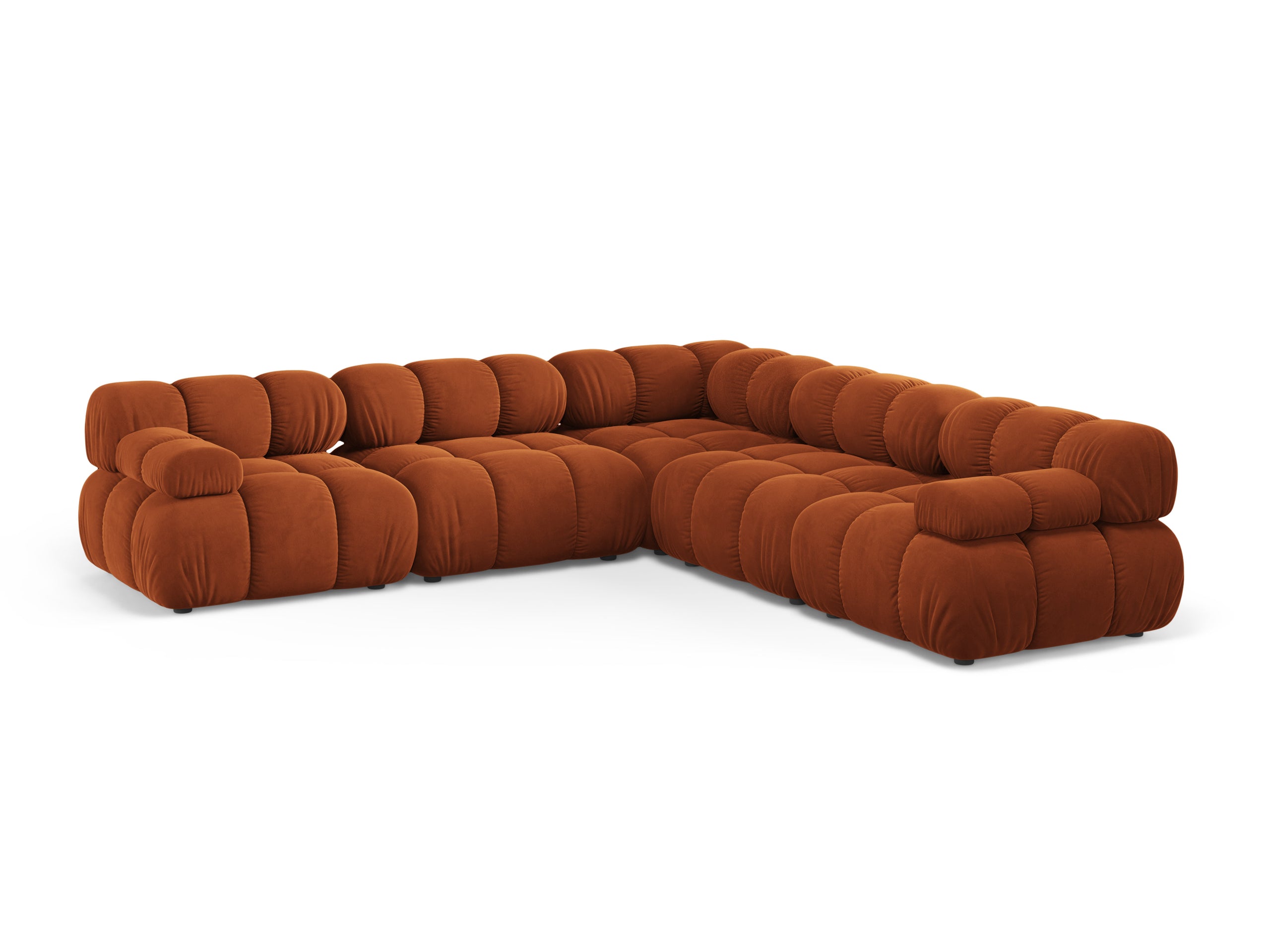 Micadoni Bellis symetrická rohová sedačka 282 × 282 cm - Zamat Bluvel (Blu4215) - Terakotová