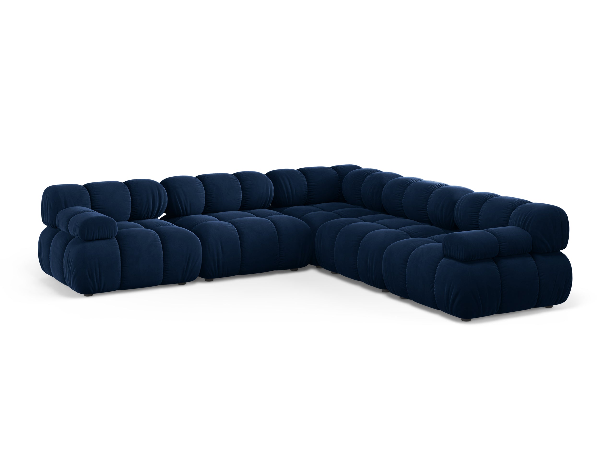 Micadoni Bellis symetrická rohová sedačka 282 × 282 cm - Zamat Bluvel (Blu86) - Kráľovská modrá