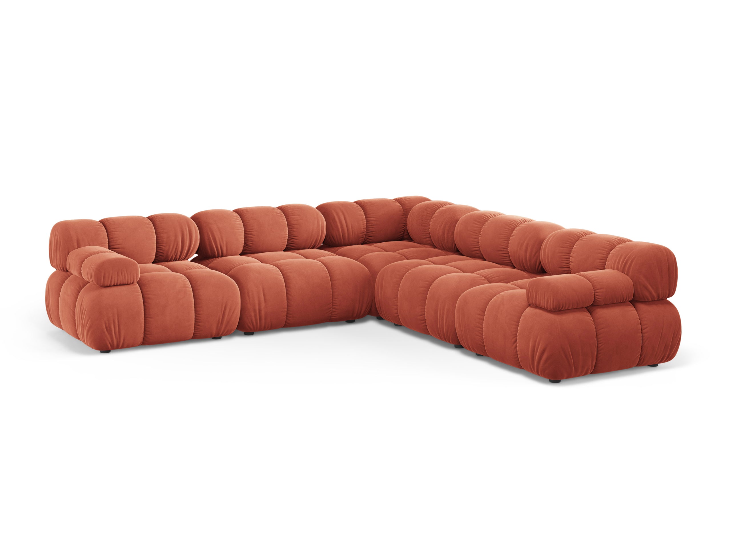 Micadoni Bellis symetrická rohová sedačka 282 × 282 cm - Zamat Venus (Ven2933) - Koralová