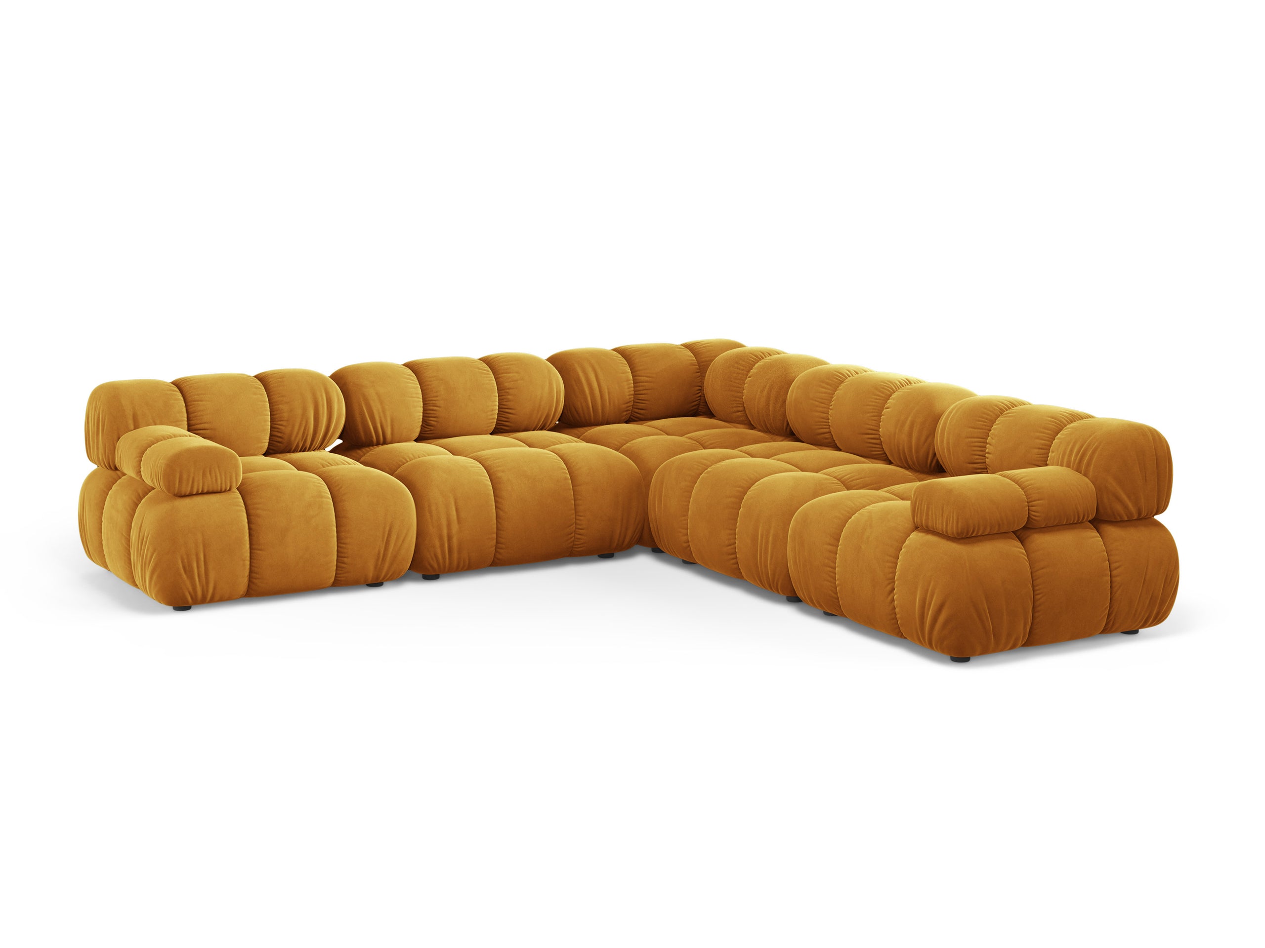 Micadoni Bellis symetrická rohová sedačka 282 × 282 cm - Zamat Venus (Ven2917) - Žltá