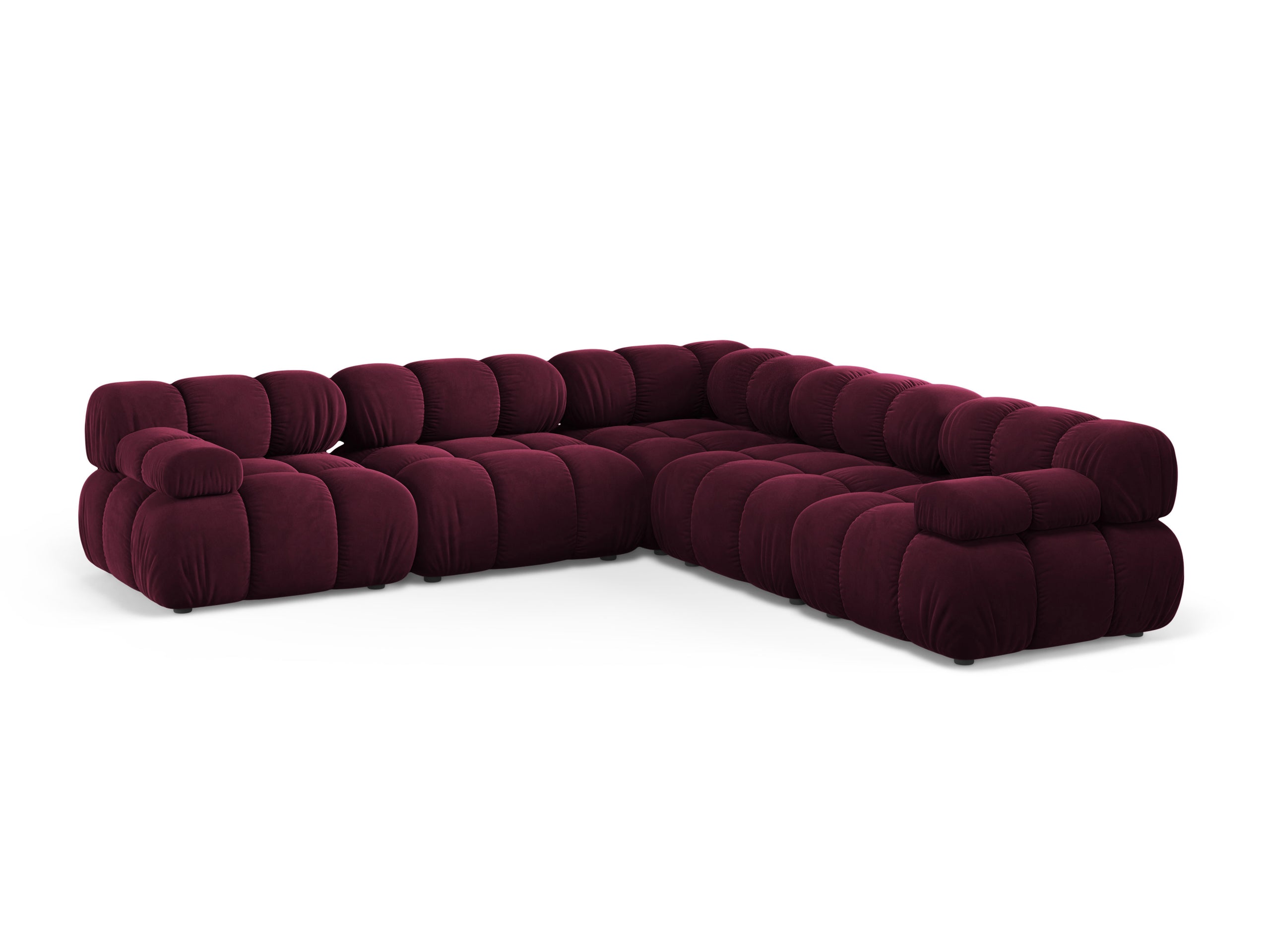 Micadoni Bellis symetrická rohová sedačka 282 × 282 cm - Zamat Venus (Ven2932) - Vínová
