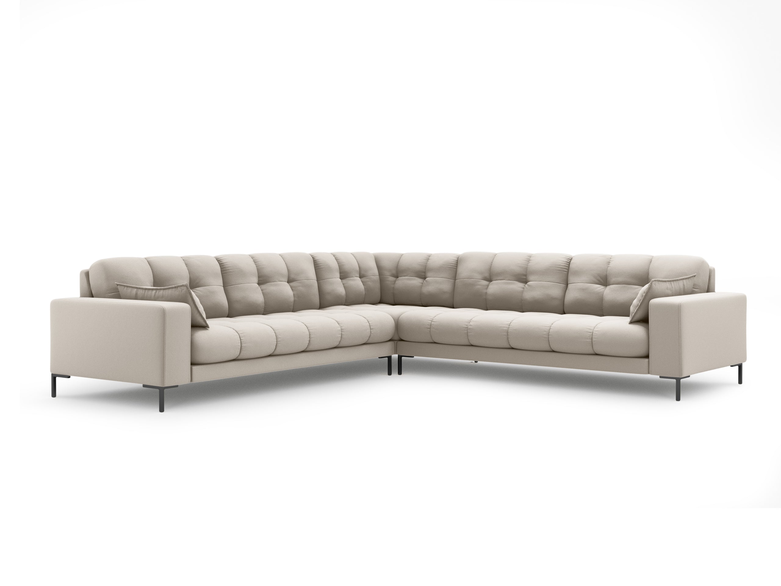 Micadoni Mamaia symetrická rohová sedačka 256 × 256 cm - Štrukturovaná látka Neve (Nev04) - Béžová