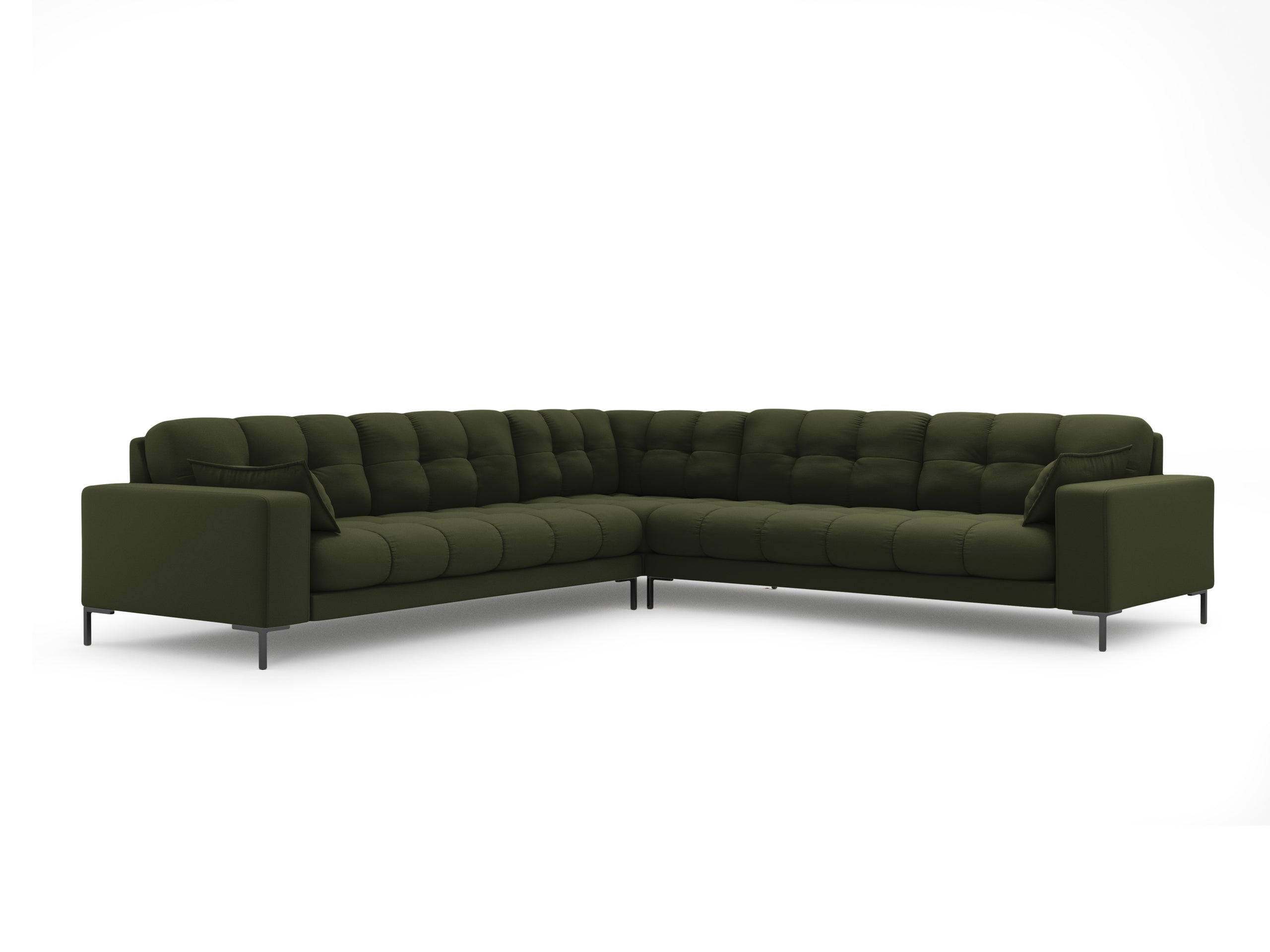 Micadoni Mamaia symetrická rohová sedačka 256 × 256 cm - Štrukturovaná látka Neve (Nev39) - Zelená