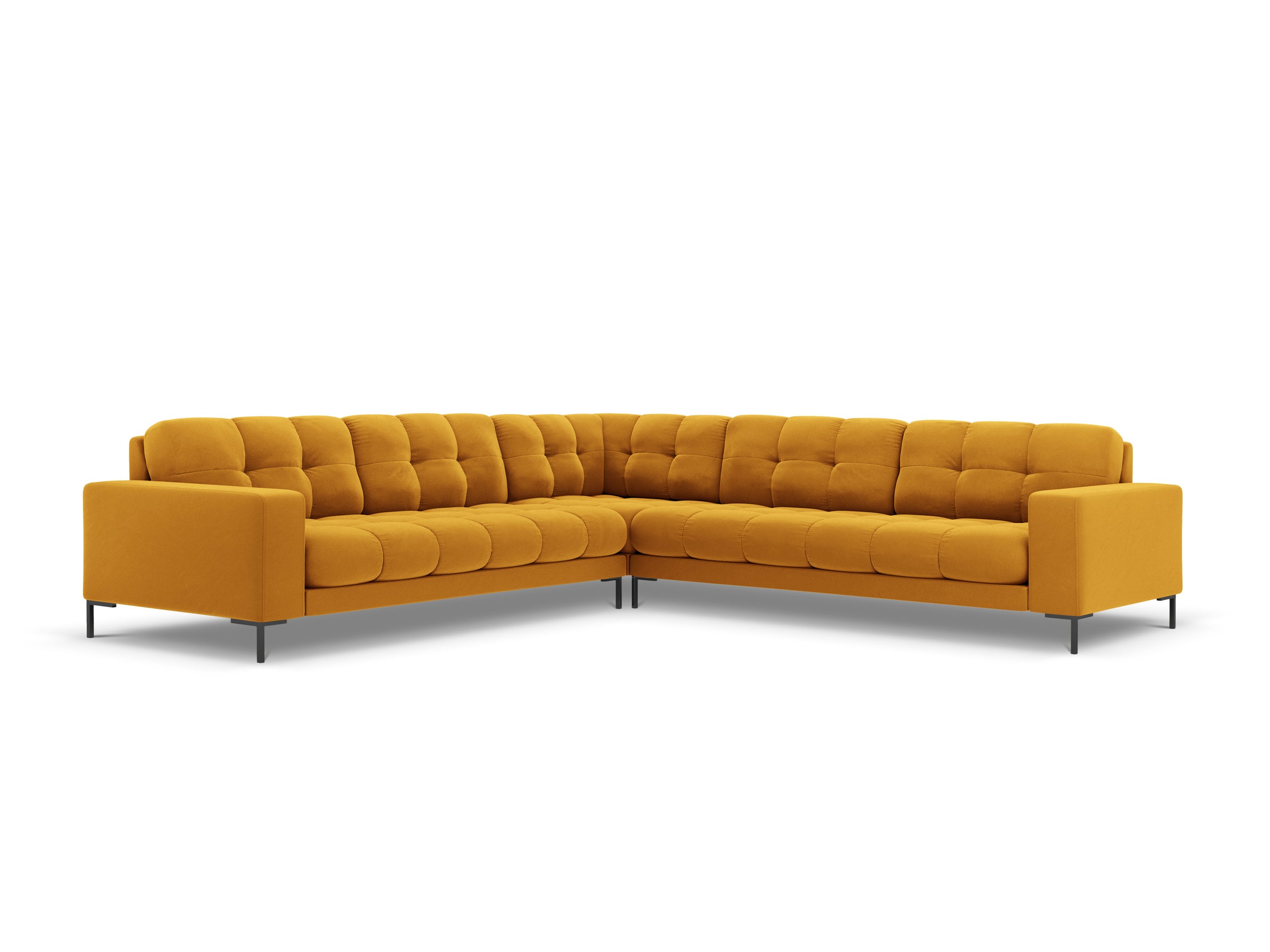 Micadoni Mamaia symetrická rohová sedačka 256 × 256 cm - Zamat Bluvel (Blu68) - Žltá