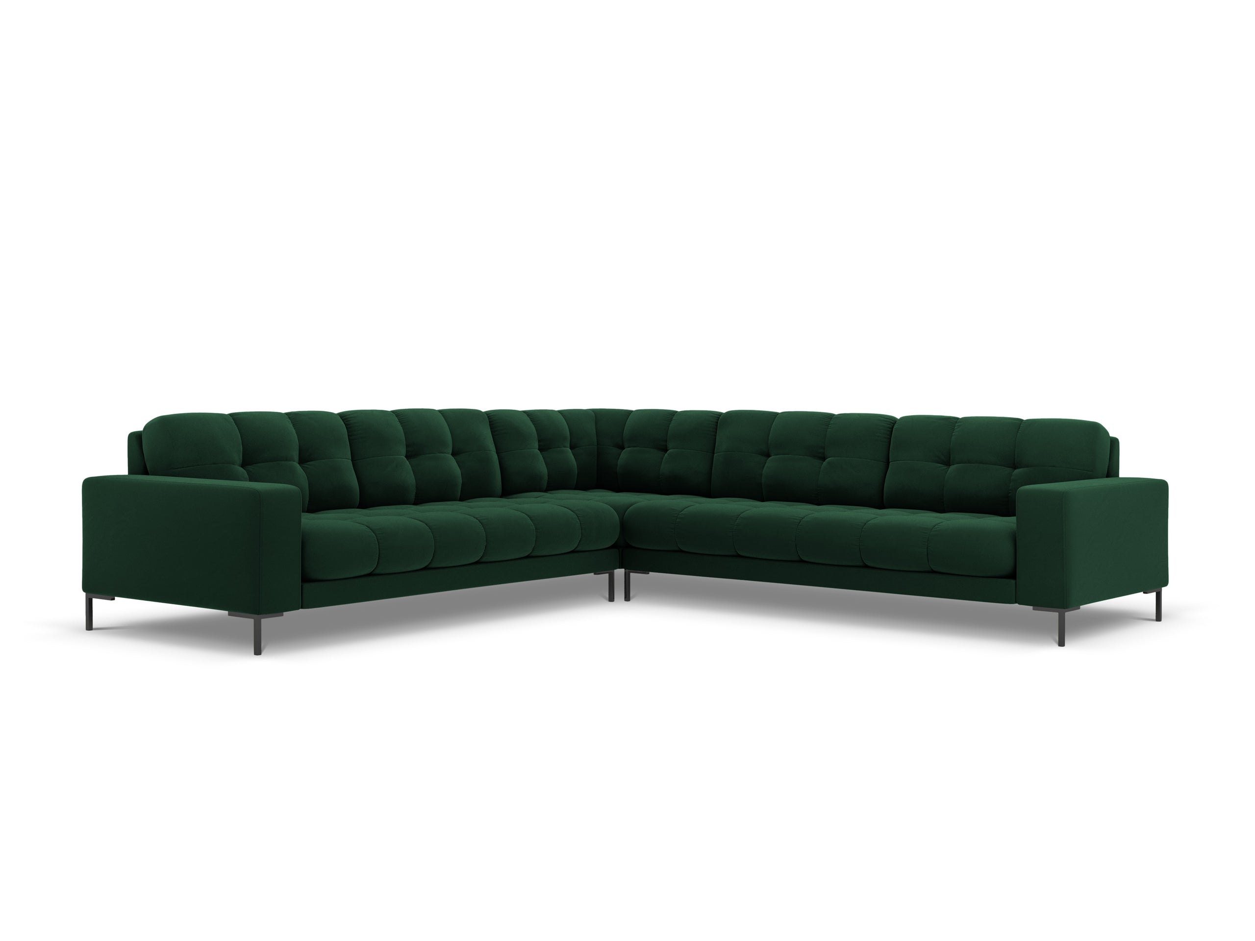 Micadoni Mamaia symetrická rohová sedačka 256 × 256 cm - Zamat Bluvel (Blu78) - Fľaškovozelená
