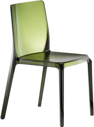 Pedrali Blitz transparentná stolička - Zelená transparentná