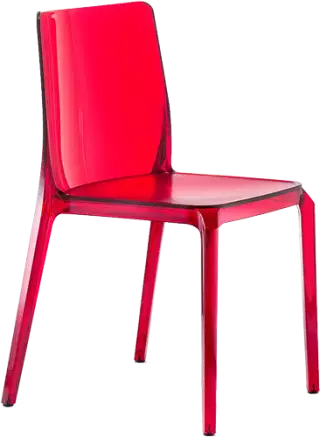 Pedrali Blitz transparentná stolička - Červená transparentná