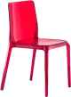 Pedrali Blitz transparentná stolička - Červená transparentná