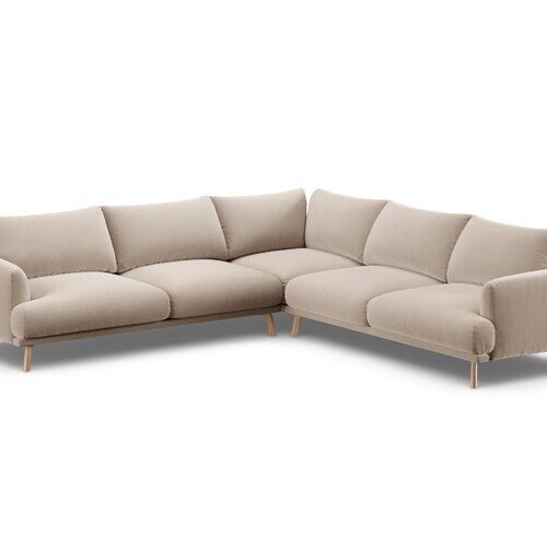 Micadoni Naomi symetrická rohová sedačka 280 × 280 cm - Materiál nôh: drevo