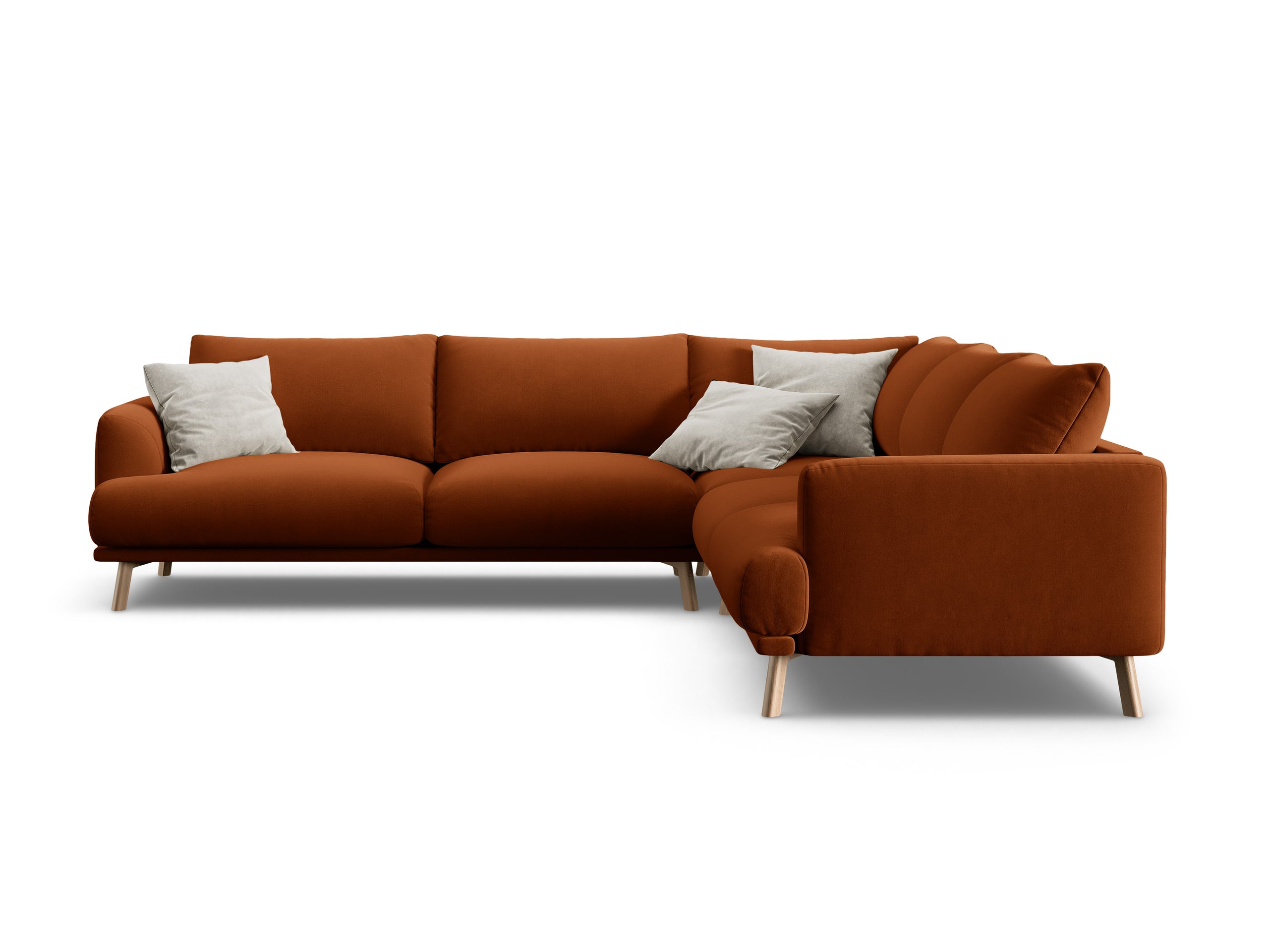 Micadoni Naomi symetrická rohová sedačka 280 × 280 cm - Zamat Salvador (Sal14) - Terakotová