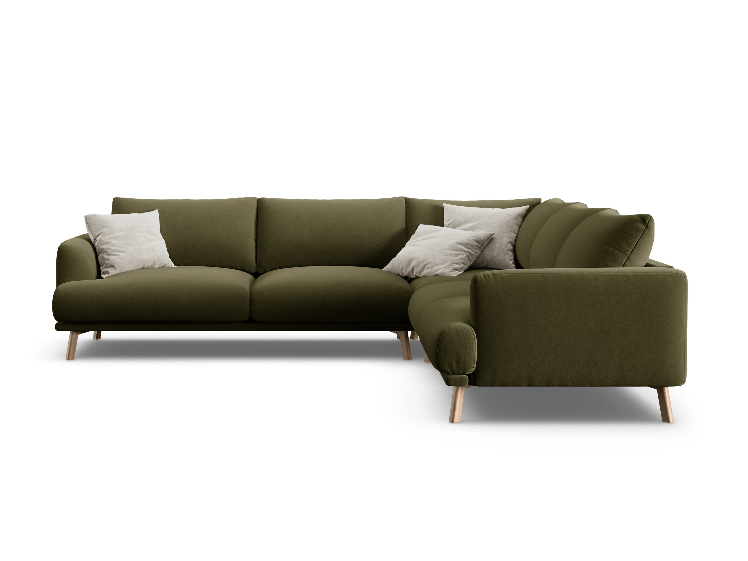 Micadoni Naomi symetrická rohová sedačka 280 × 280 cm - Zamat Salvador (Sal08) - Zelená
