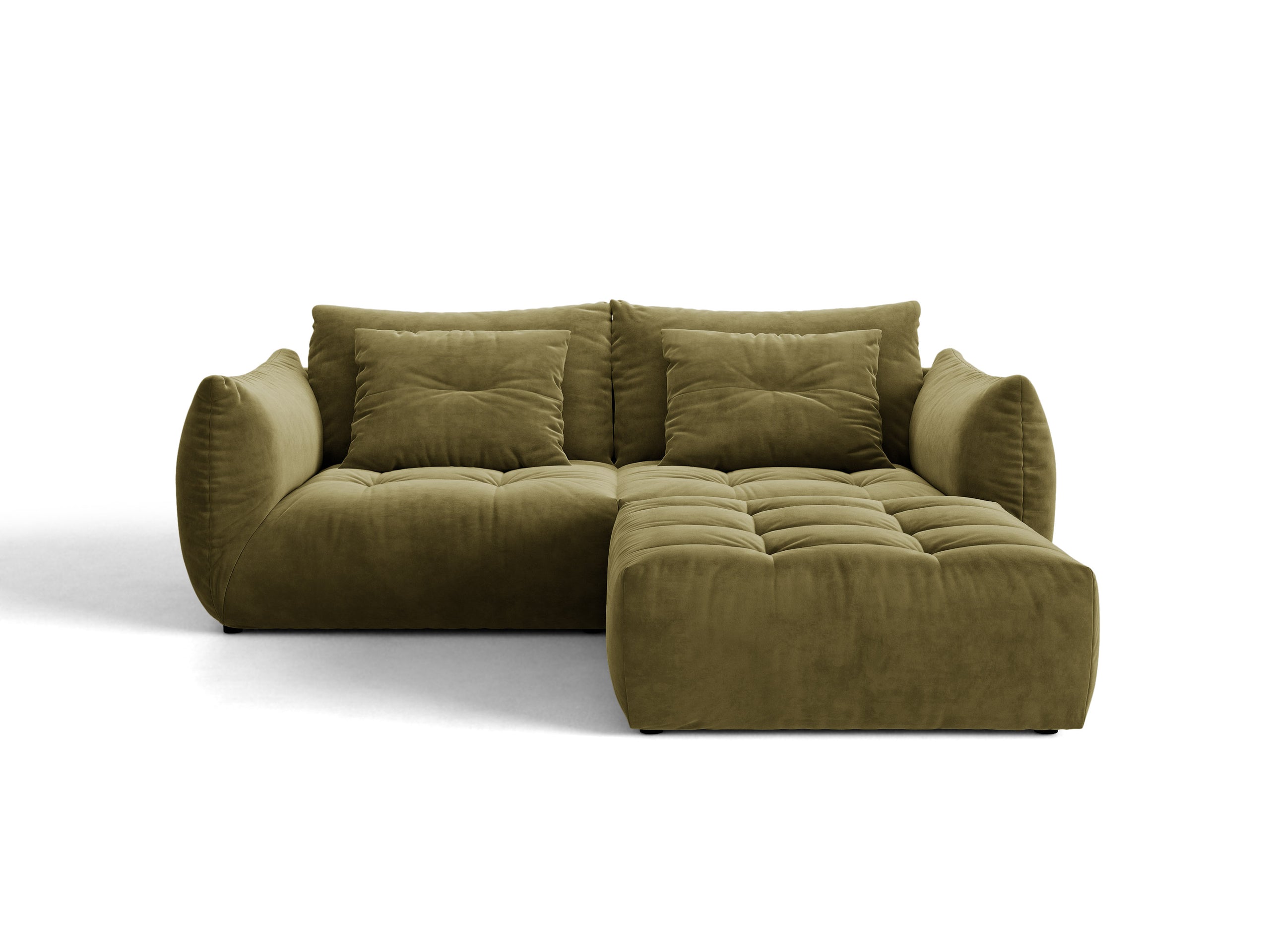 Micadoni Bloom rohová sedačka 232 × 214 cm - Zamat Casino (Casfor) - Svetlozelená