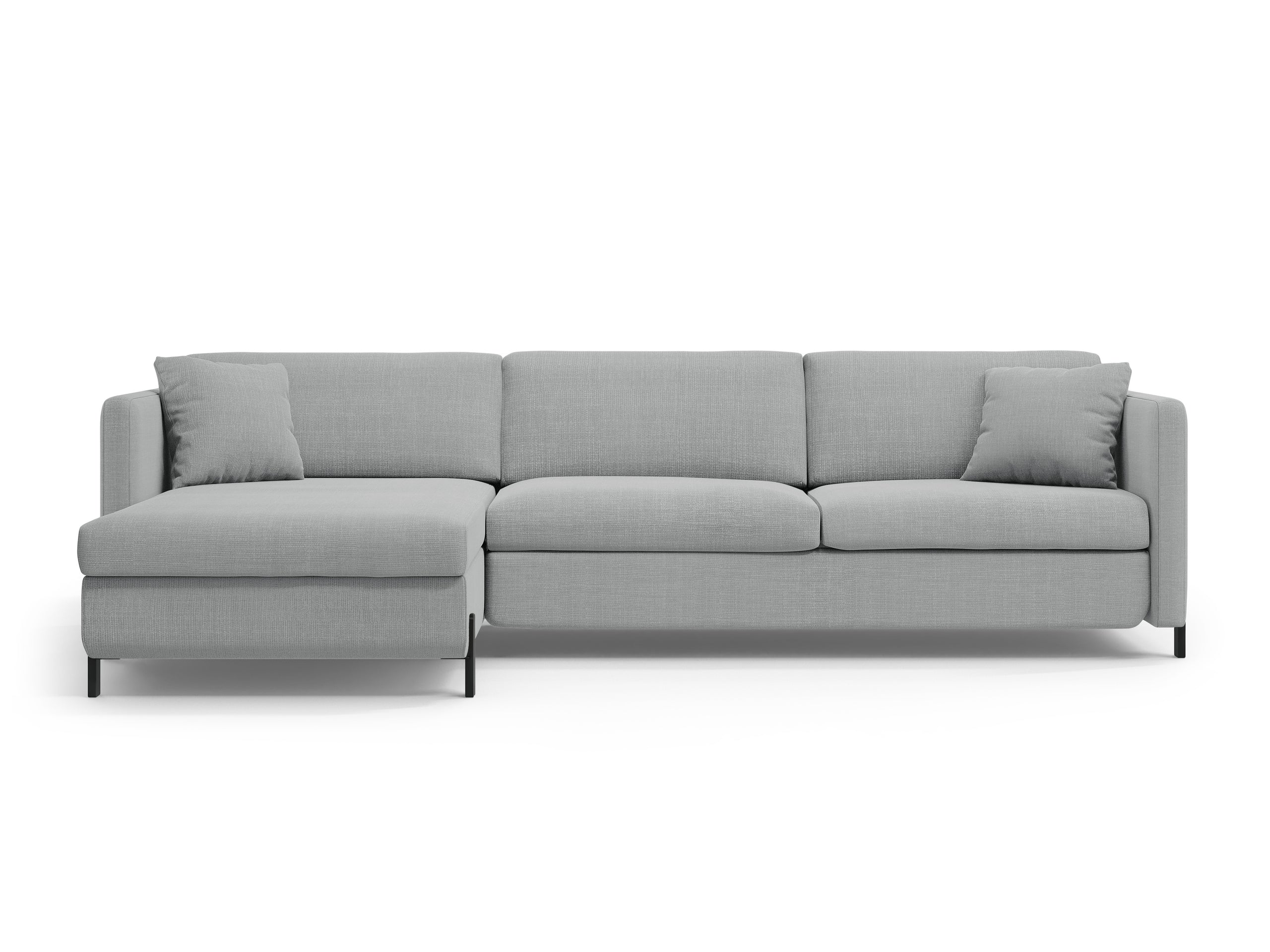 Micadoni Gloria rozkladacia rohová sedačka 286 × 170 cm - Štrukturovaná látka Bjorn (Bjo06) - Svetlosivá - Ľavé prevedenie