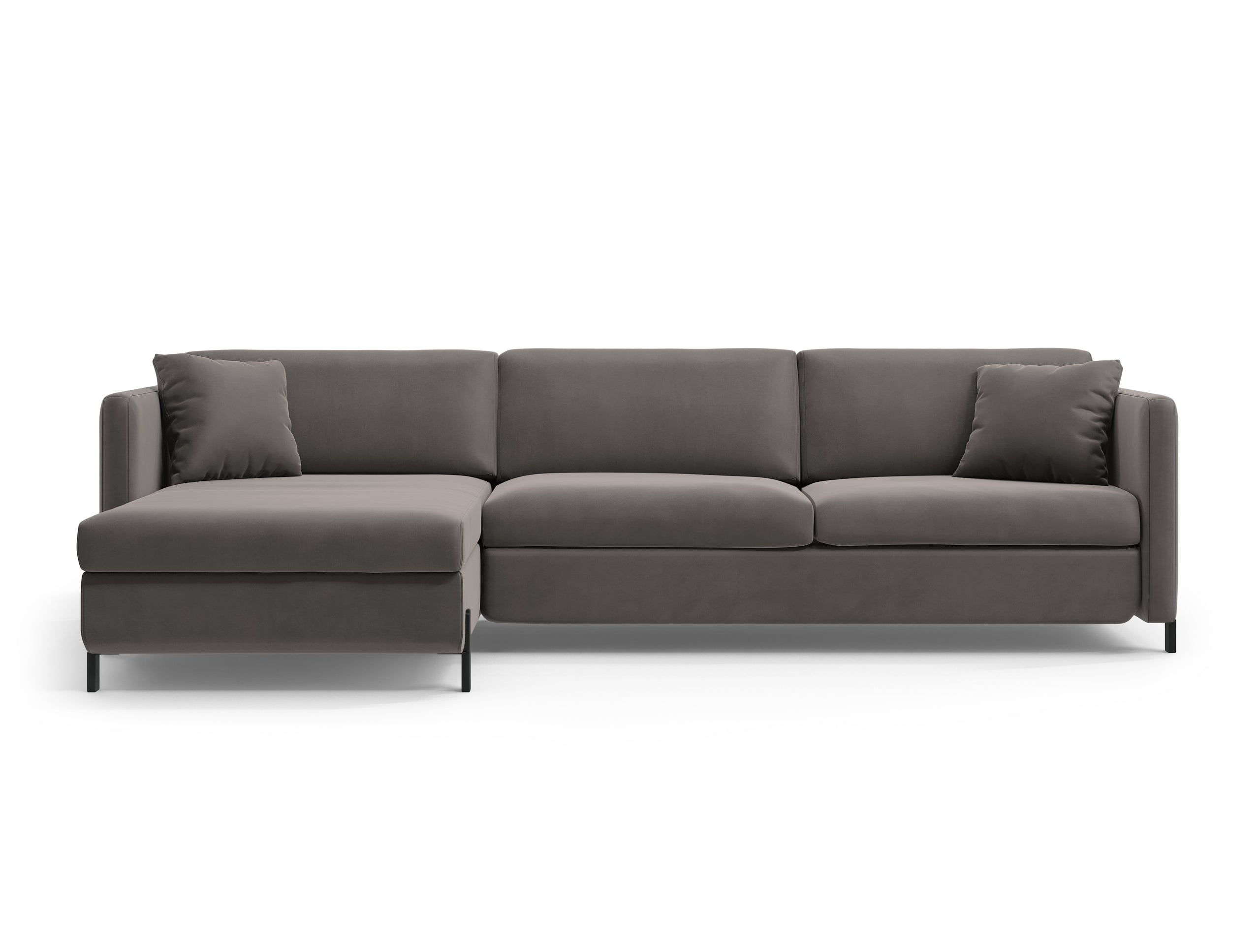 Micadoni Gloria rozkladacia rohová sedačka 286 × 170 cm - Zamat Salvador (Sal17) - Sivá - Ľavé prevedenie