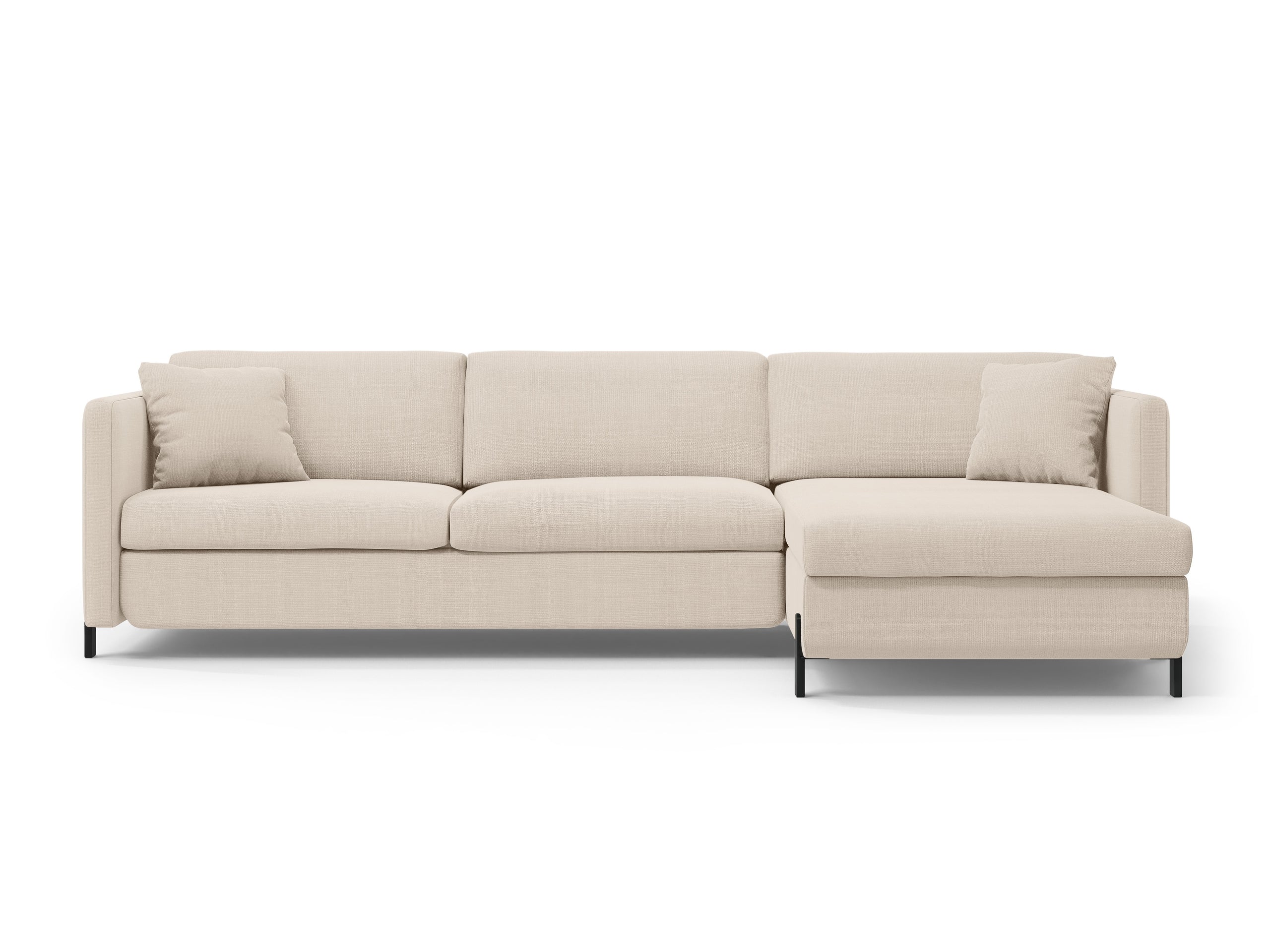 Micadoni Gloria rozkladacia rohová sedačka 286 × 170 cm - Štrukturovaná látka Bjorn (Bjo24) - Béžová - Pravé prevedenie