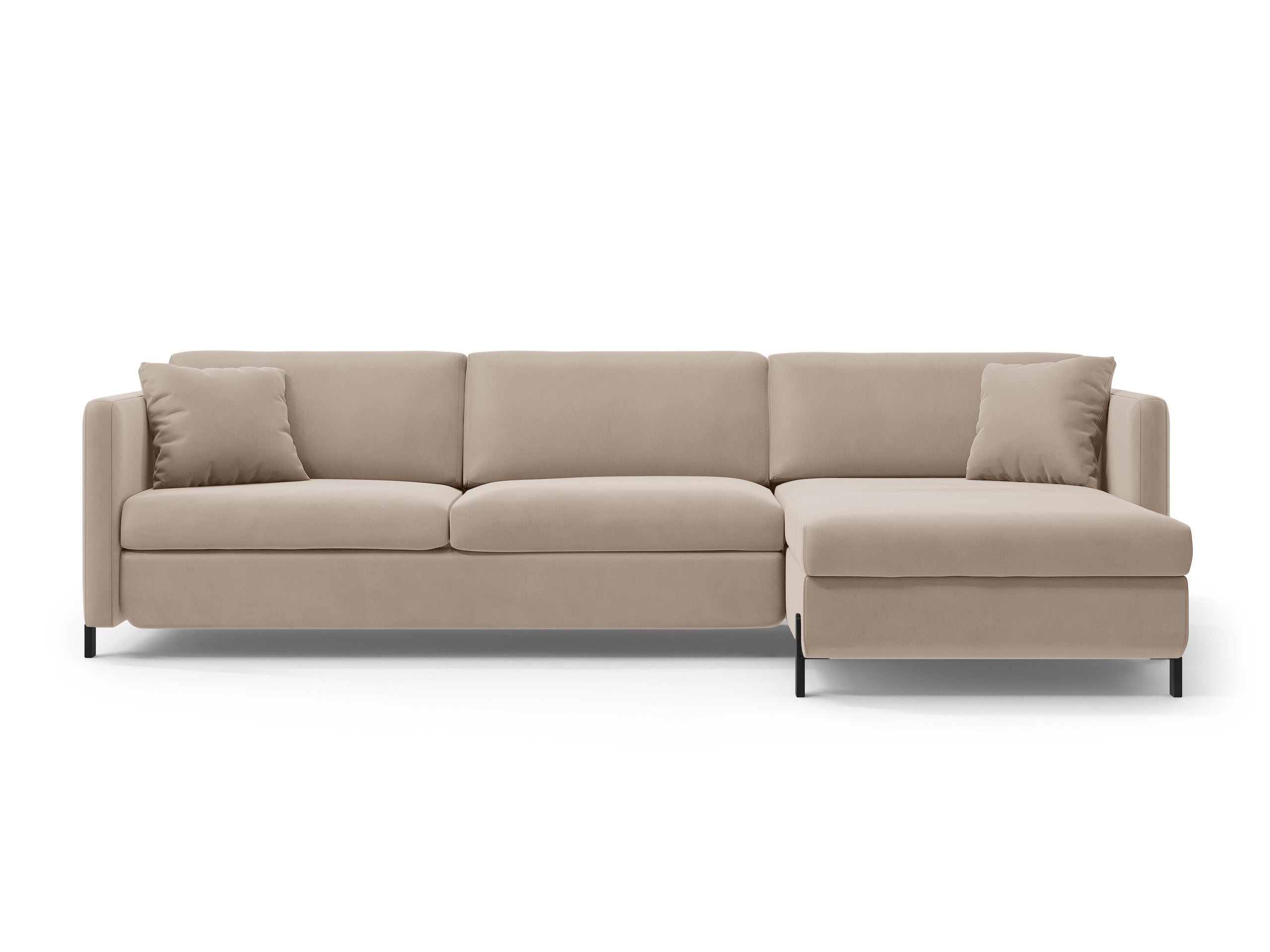 Micadoni Gloria rozkladacia rohová sedačka 286 × 170 cm - Zamat Salvador (Sal1) - Béžová - Pravé prevedenie