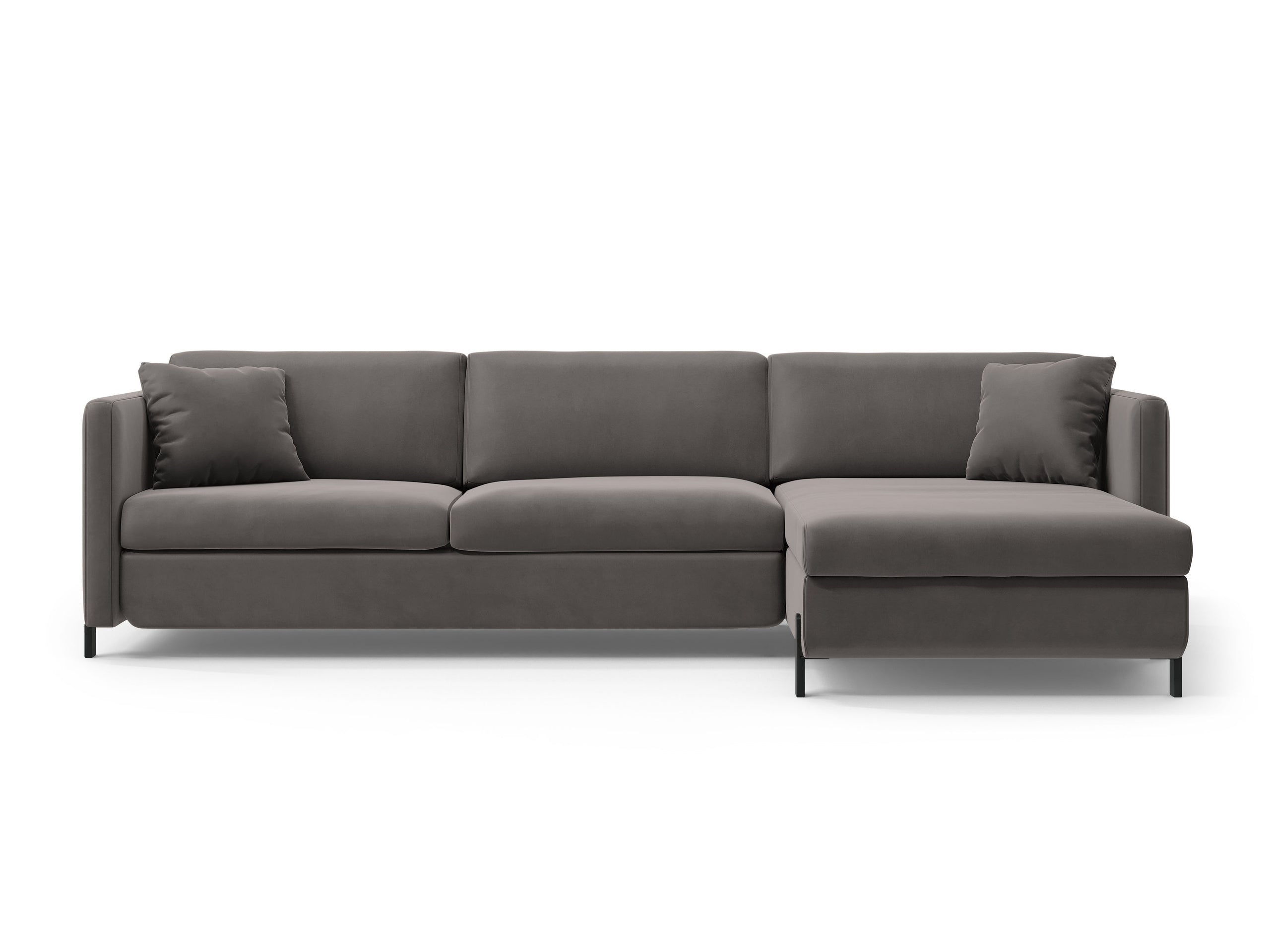 Micadoni Gloria rozkladacia rohová sedačka 286 × 170 cm - Zamat Salvador (Sal17) - Sivá - Pravé prevedenie