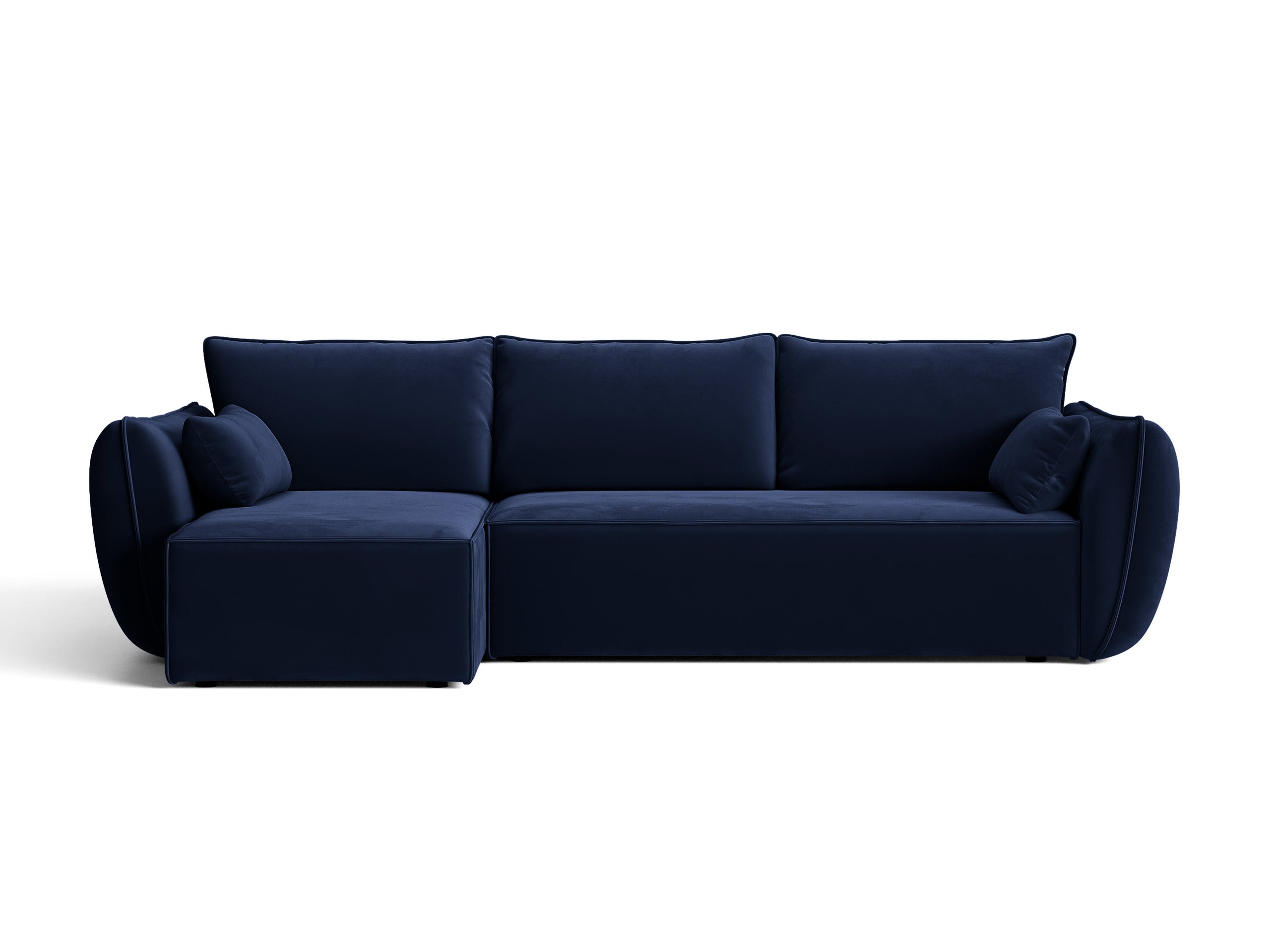 Micadoni Kaelle rozkladacia rohová sedačka 262 × 168 cm - Zamat Bluvel (Blu86) - Kráľovská modrá - Ľavé prevedenie