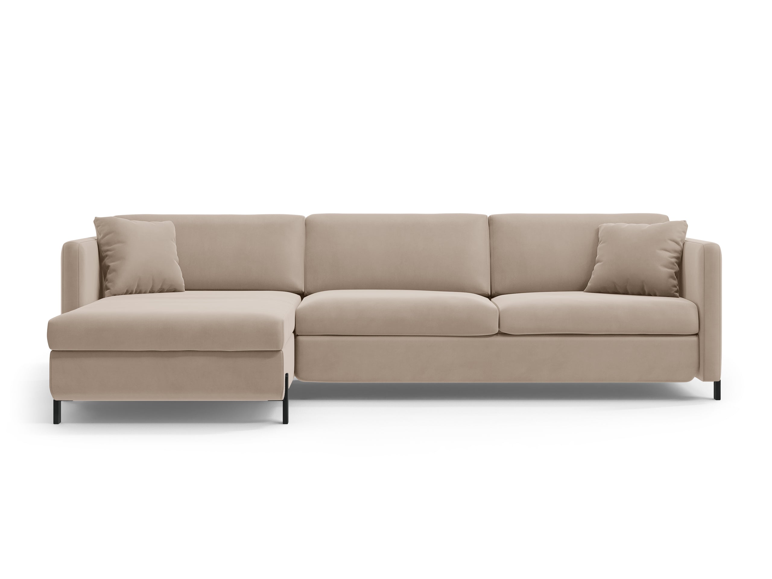 Micadoni Gloria rozkladacia rohová sedačka 266 × 170 cm - Zamat Salvador (Sal1) - Béžová - Ľavé prevedenie