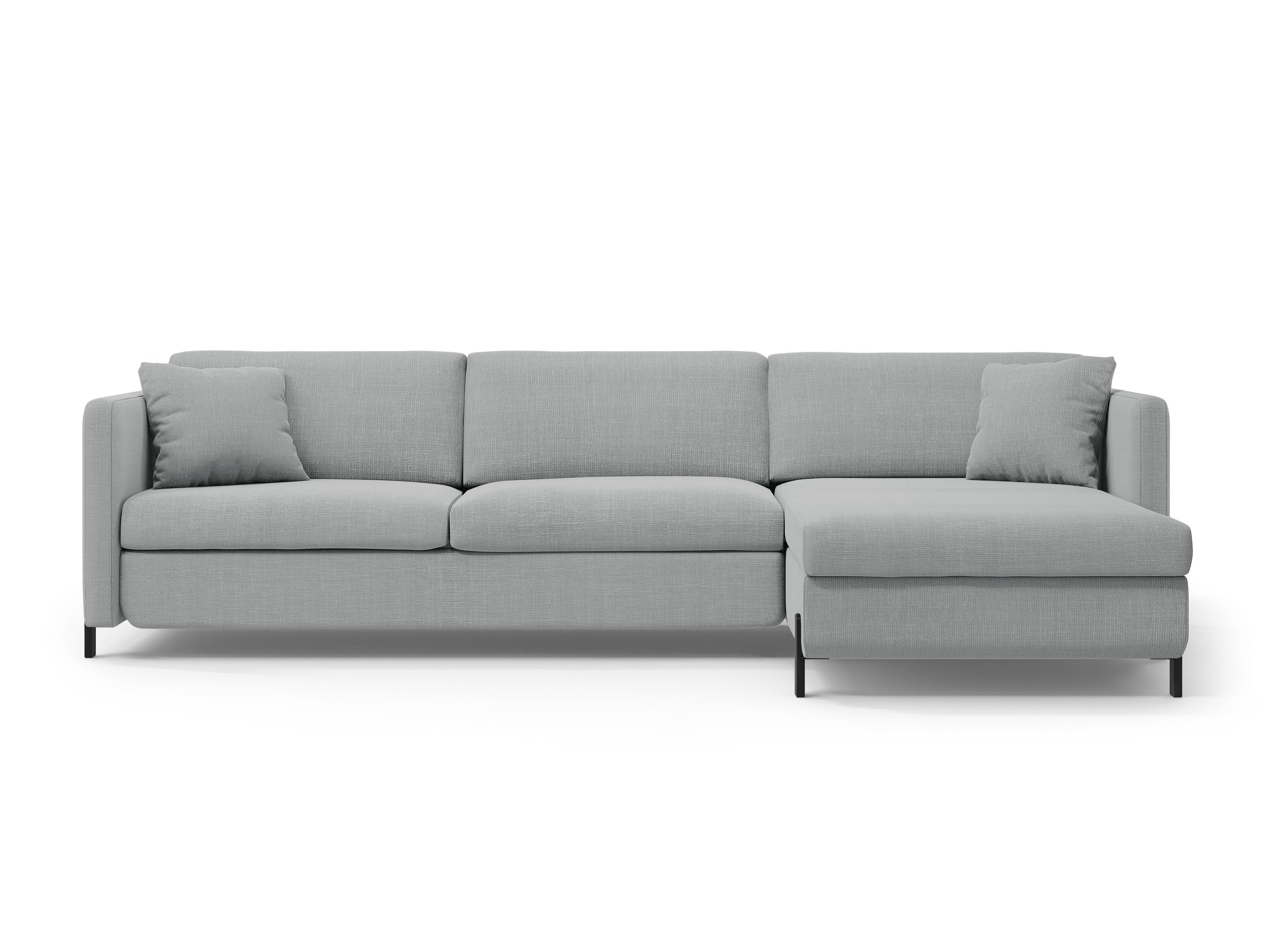 Micadoni Gloria rozkladacia rohová sedačka 266 × 170 cm - Štrukturovaná látka Bjorn (Bjo06) - Svetlosivá - Pravé prevedenie