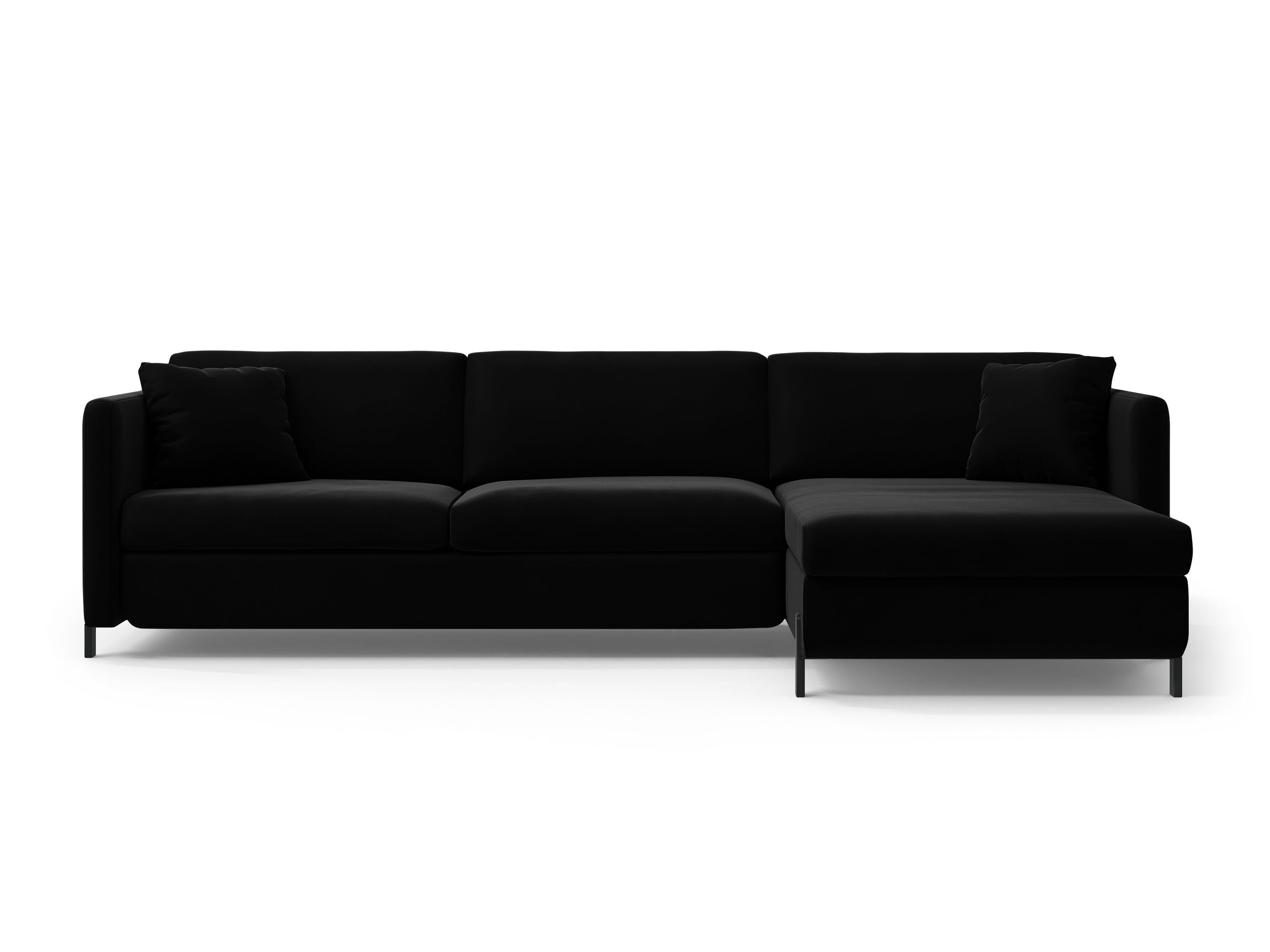 Micadoni Gloria rozkladacia rohová sedačka 266 × 170 cm - Zamat Salvador (Sal19) - Čierna - Pravé prevedenie