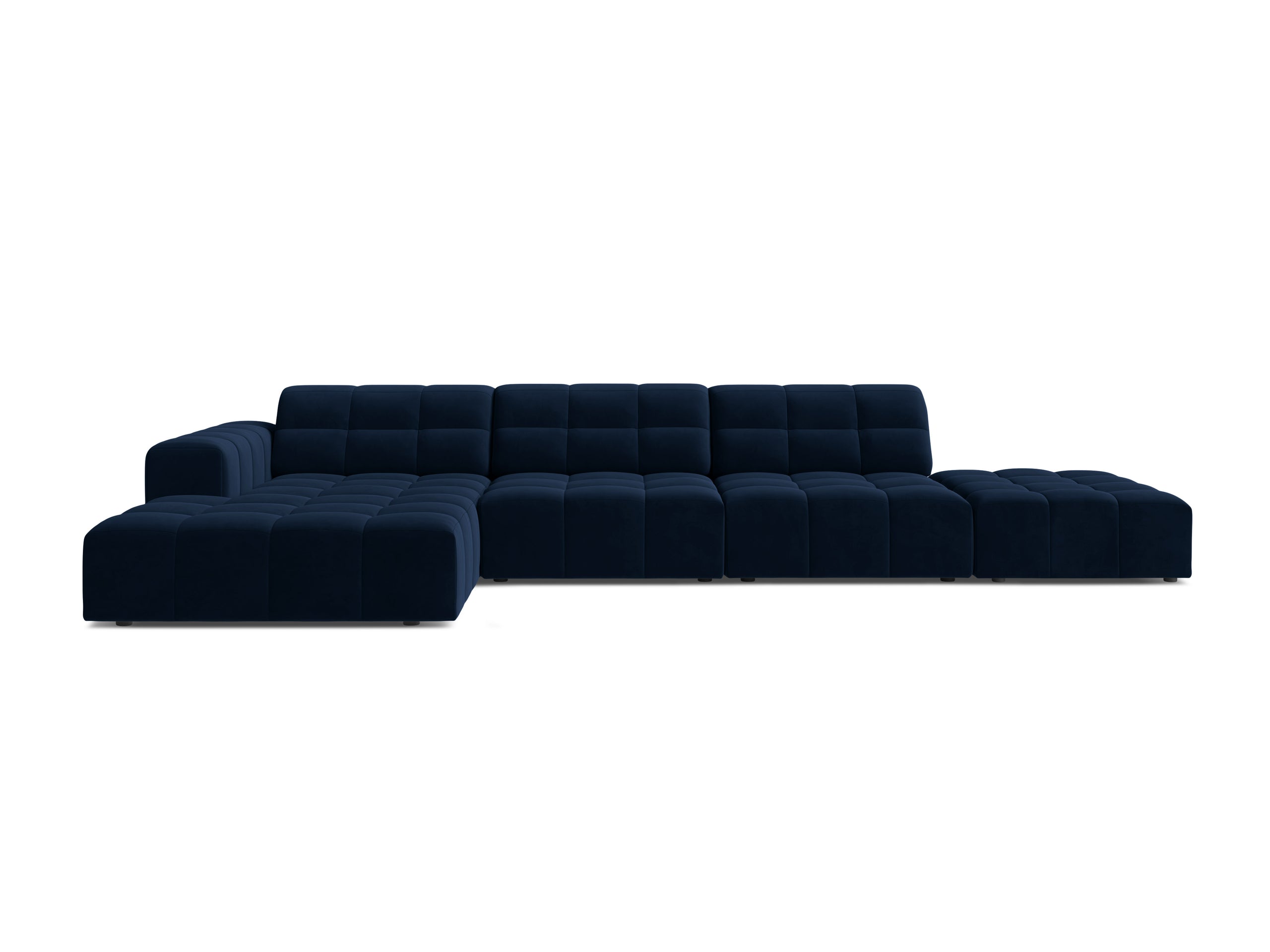Micadoni Jennifer rohová sedačka 348 × 167 cm - Zamat Bluvel (Blu86) - Kráľovská modrá - Ľavé prevedenie