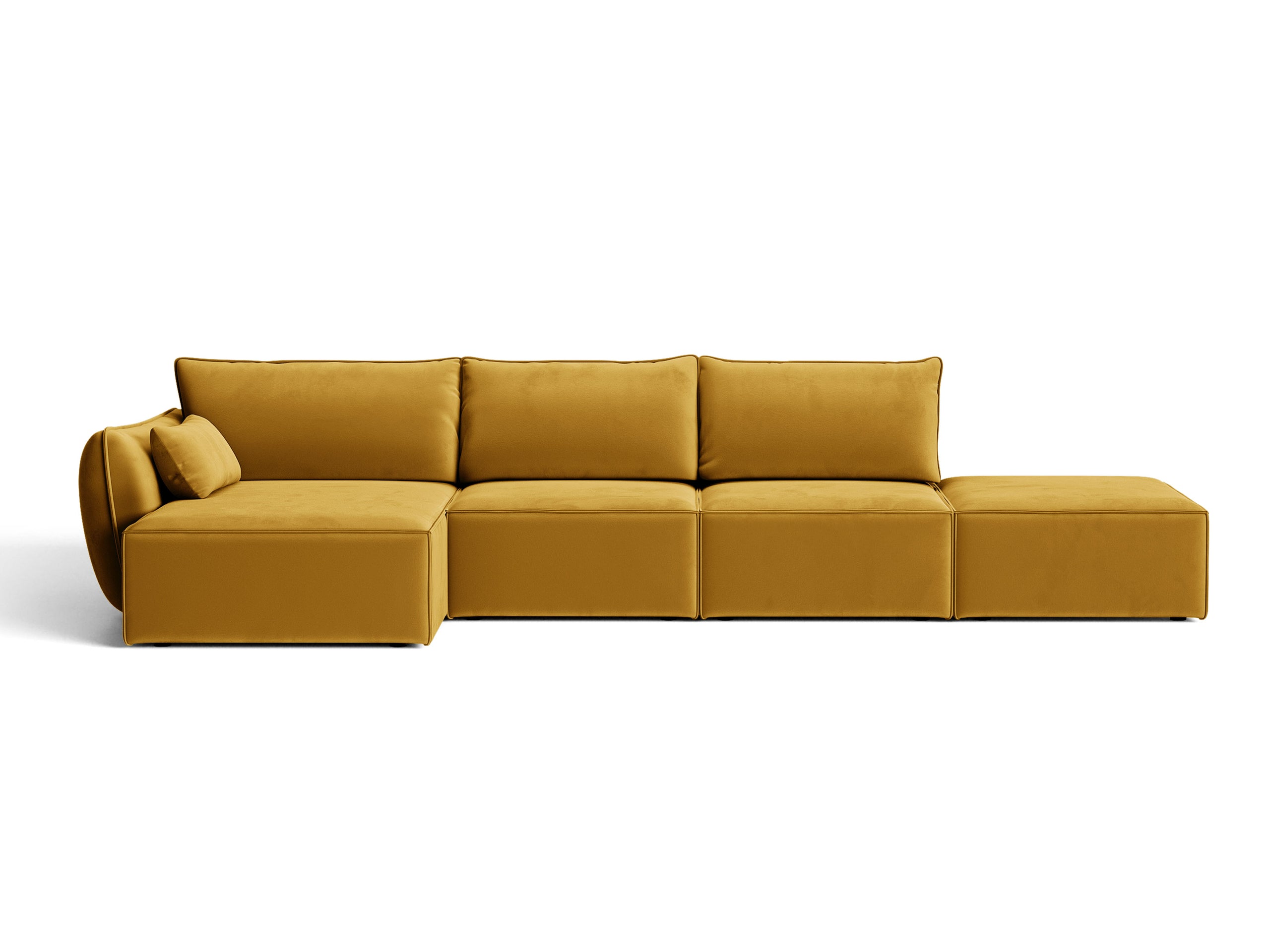 Micadoni Kaelle rohová sedačka 364 × 171 cm - Zamat Bluvel (Blu68) - Žltá - Ľavé prevedenie