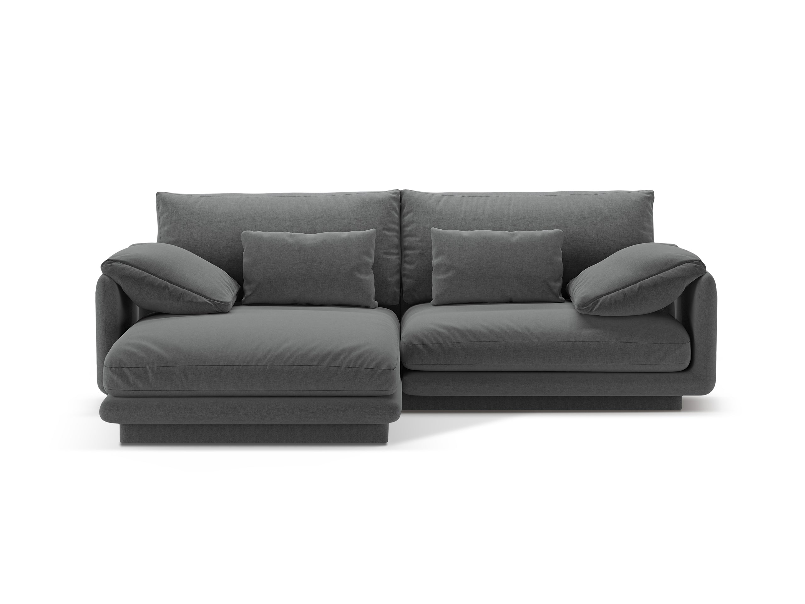 Micadoni Torino rohová sedačka 220 × 170 cm - Štrukturovaná látka Wind (Win89) - Tmavosivá - Ľavé prevedenie