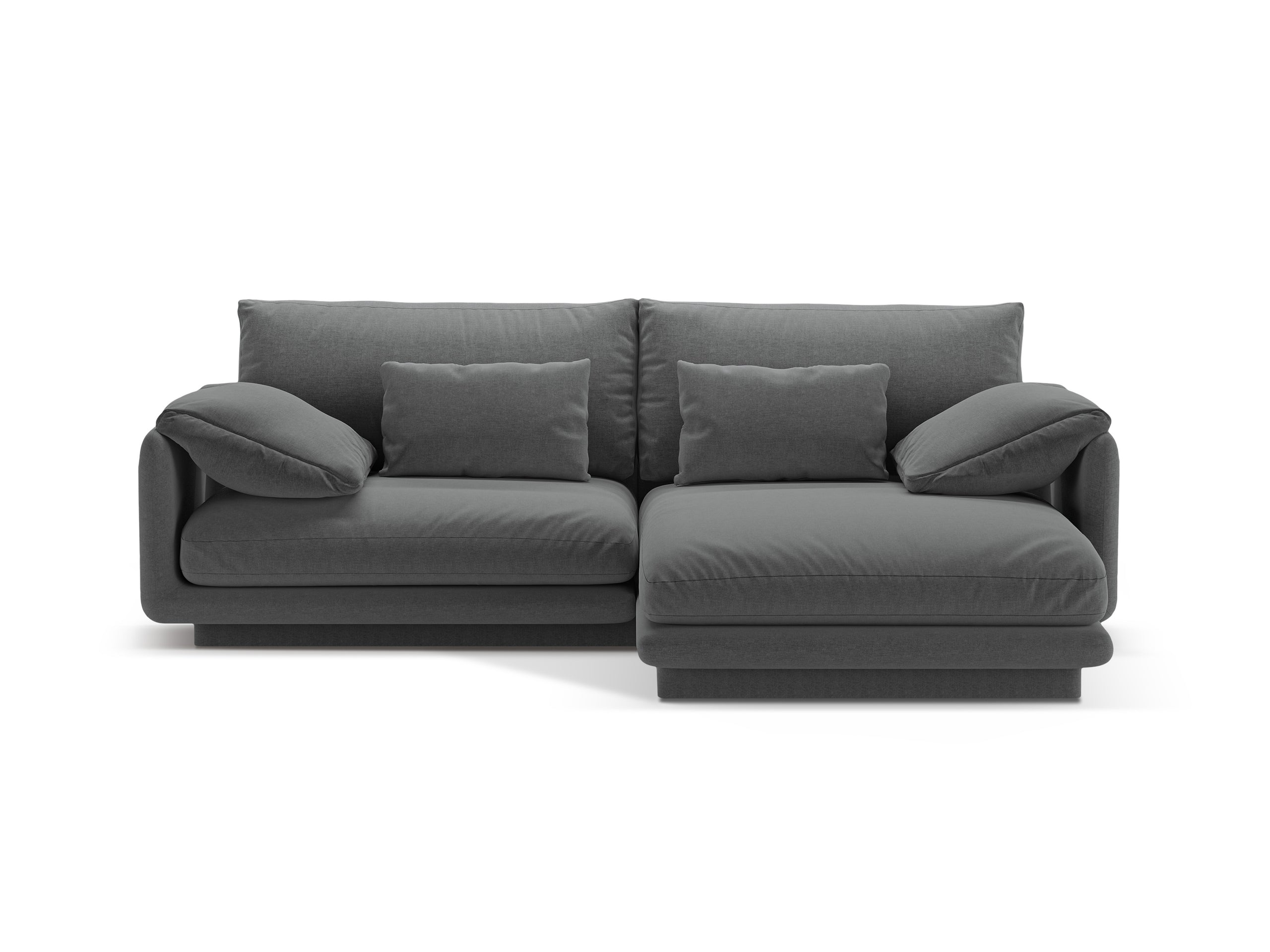 Micadoni Torino rohová sedačka 220 × 170 cm - Štrukturovaná látka Wind (Win89) - Tmavosivá - Pravé prevedenie