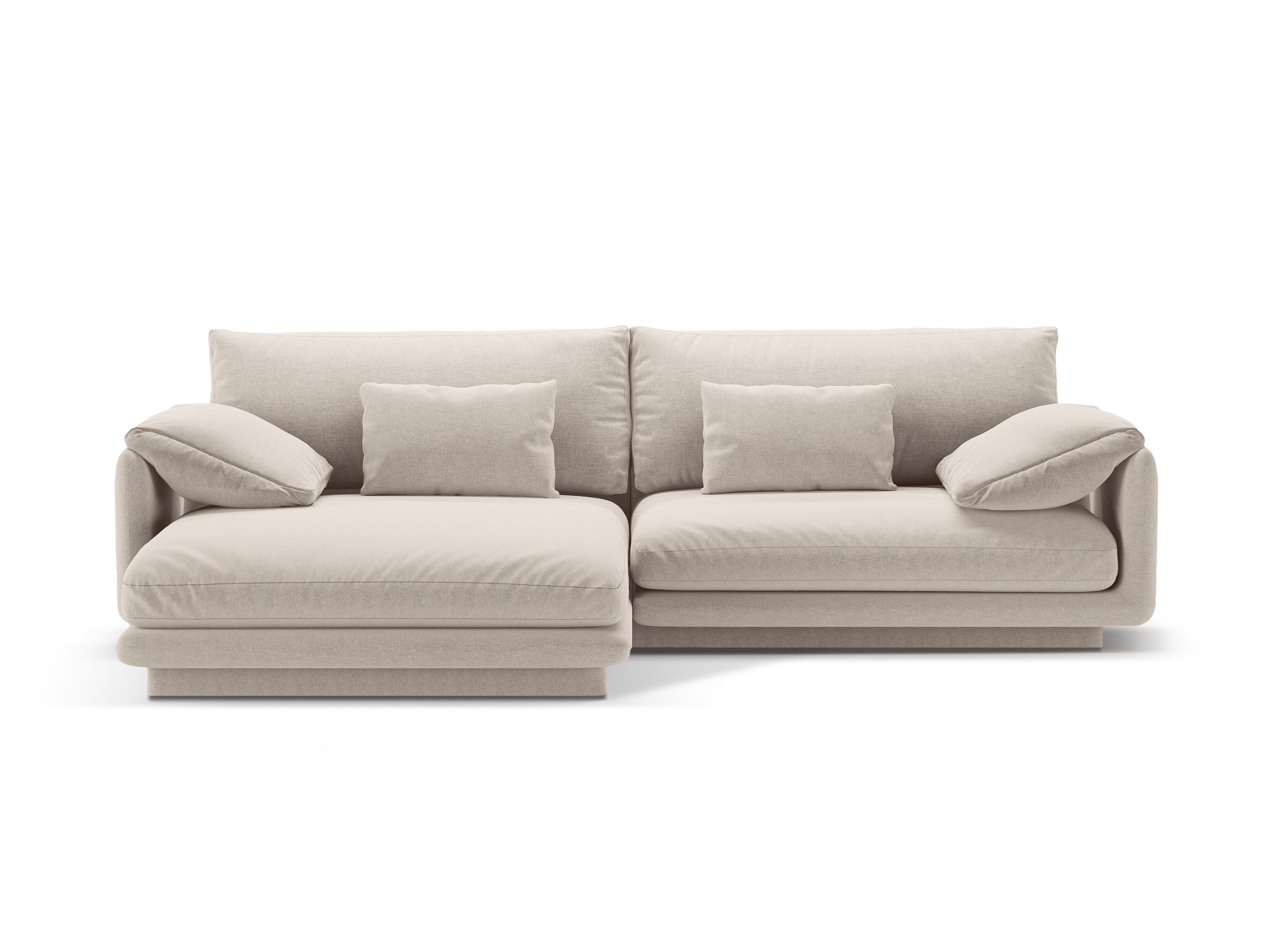 Micadoni Torino rohová sedačka 250 × 170 cm - Štrukturovaná látka Wind (Win05) - Svetlobéžová - Ľavé prevedenie