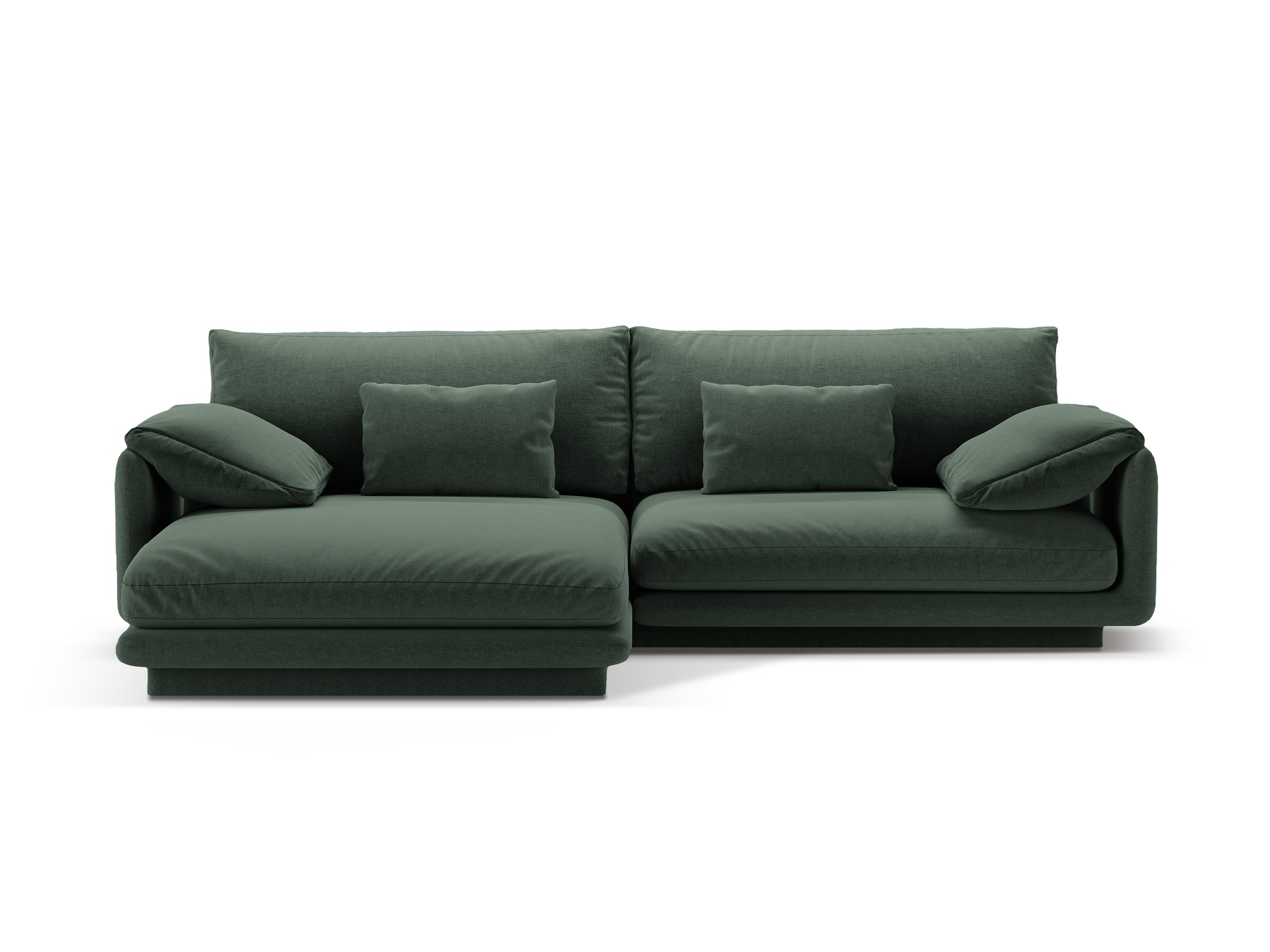 Micadoni Torino rohová sedačka 250 × 170 cm - Štrukturovaná látka Wind (Win75) - Machovozelená - Ľavé prevedenie