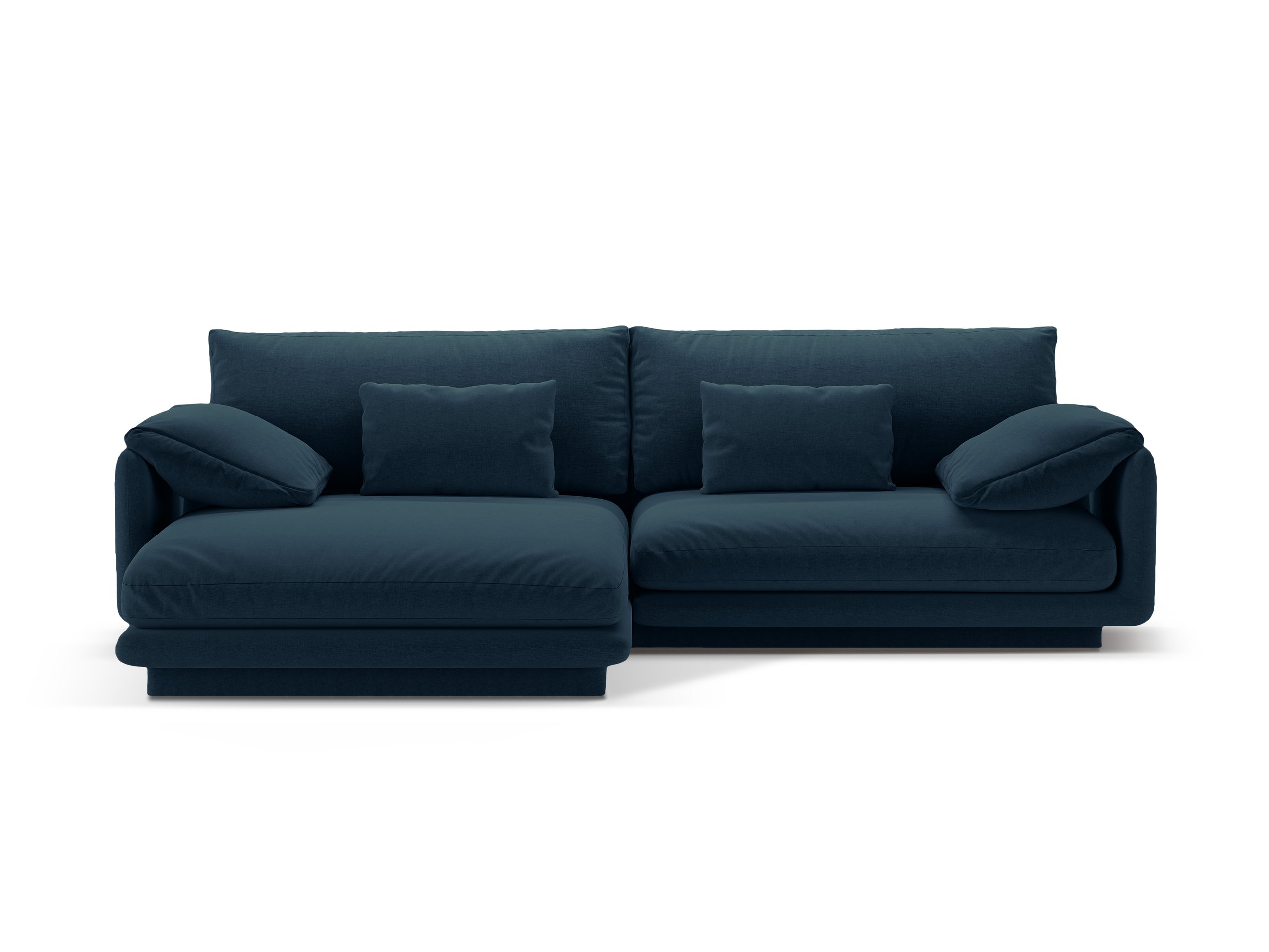 Micadoni Torino rohová sedačka 250 × 170 cm - Štrukturovaná látka Wind (Win77) - Námornícka modrá - Ľavé prevedenie