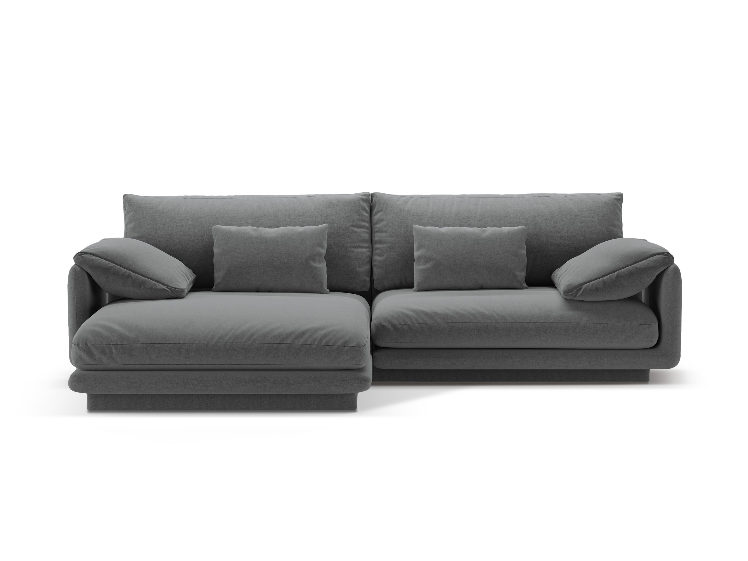 Micadoni Torino rohová sedačka 250 × 170 cm - Štrukturovaná látka Wind (Win89) - Tmavosivá - Ľavé prevedenie