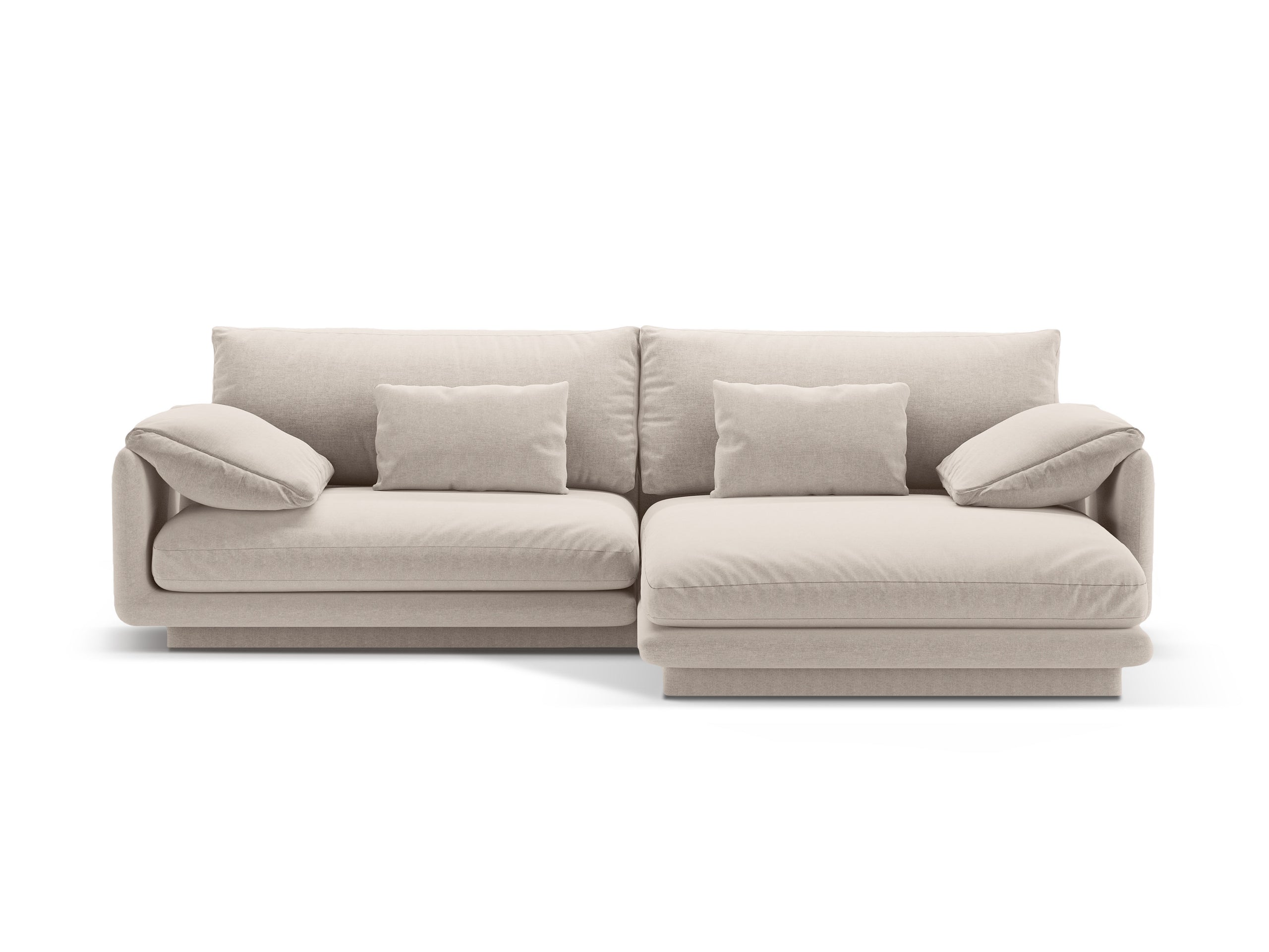 Micadoni Torino rohová sedačka 250 × 170 cm - Štrukturovaná látka Wind (Win05) - Svetlobéžová - Pravé prevedenie
