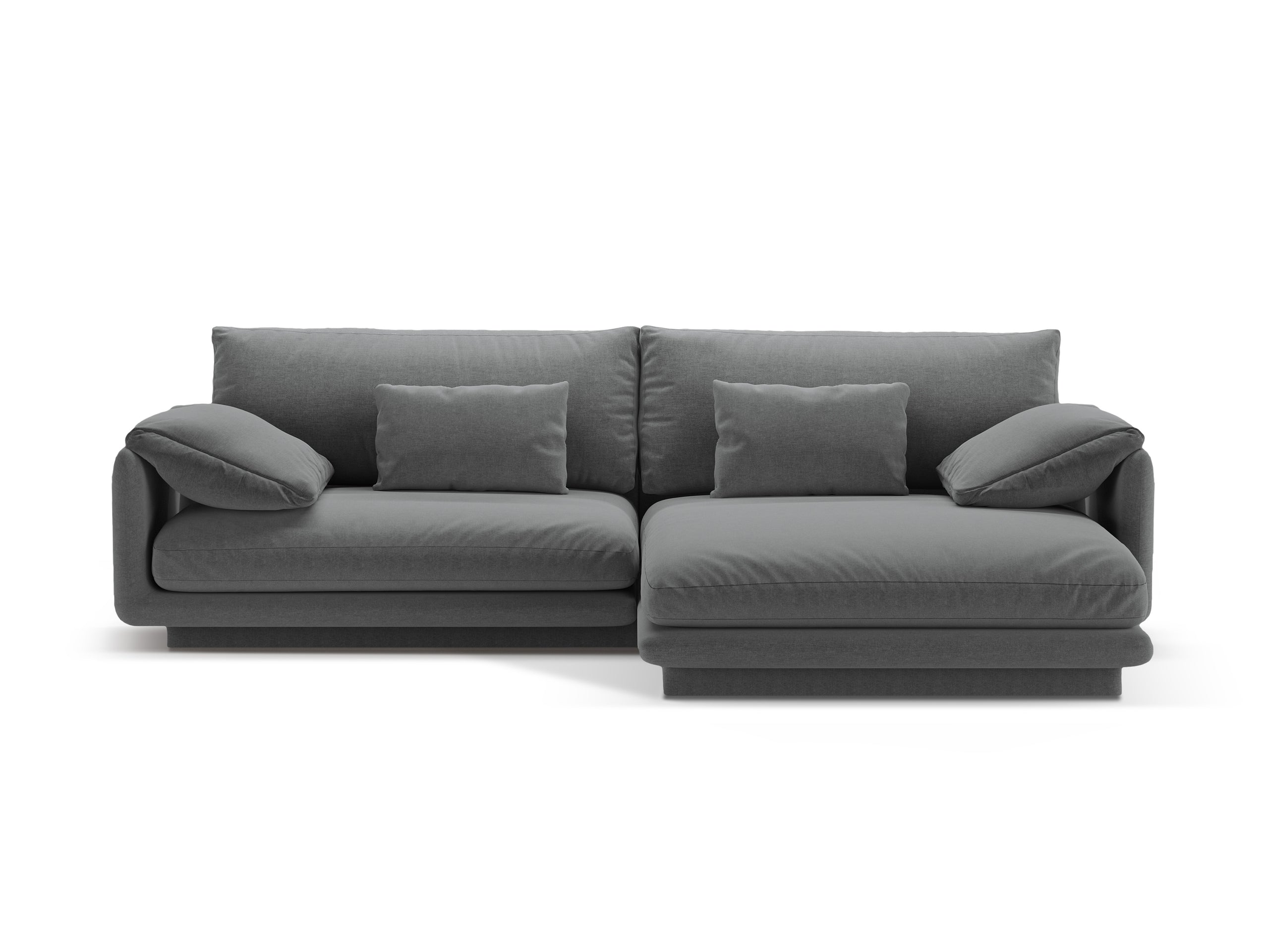 Micadoni Torino rohová sedačka 250 × 170 cm - Štrukturovaná látka Wind (Win89) - Tmavosivá - Pravé prevedenie
