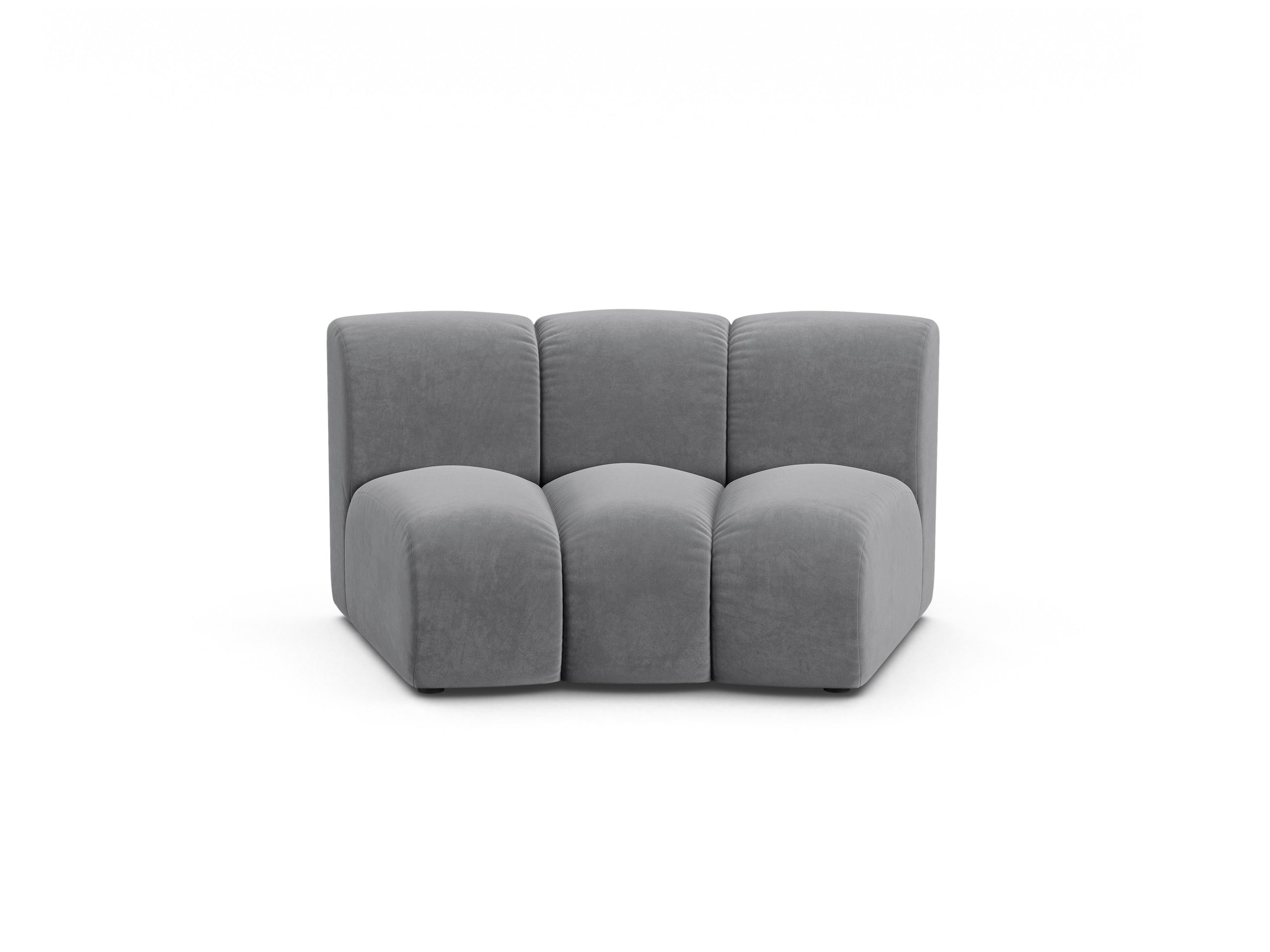 Micadoni Lupine modul sedačky bez podrúčok 154 × 95 cm - Zamat Salvador (Sal17) - Sivá
