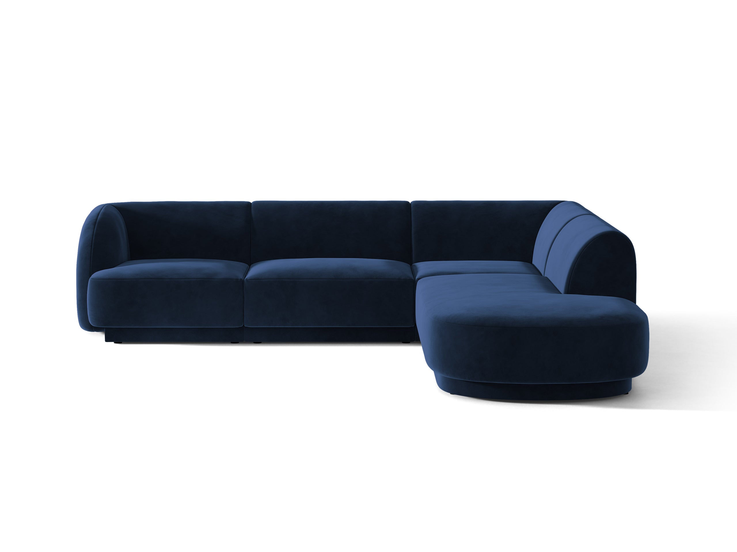 Micadoni Miley rohová sedačka 255 × 248 cm - Zamat Bluvel (Blu86) - Kráľovská modrá - Pravé prevedenie