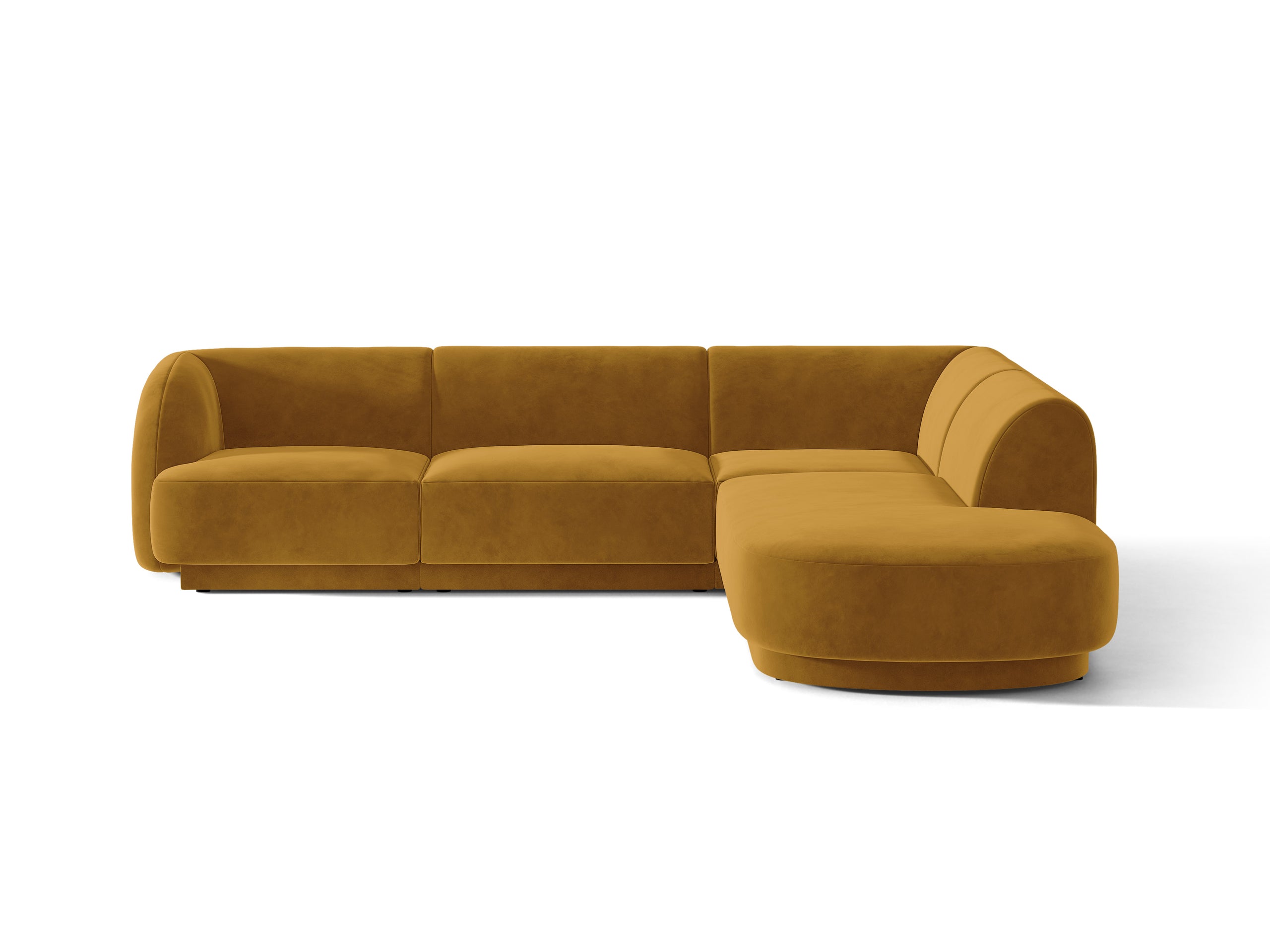 Micadoni Miley rohová sedačka 255 × 248 cm - Zamat Bluvel (Blu68) - Žltá - Pravé prevedenie