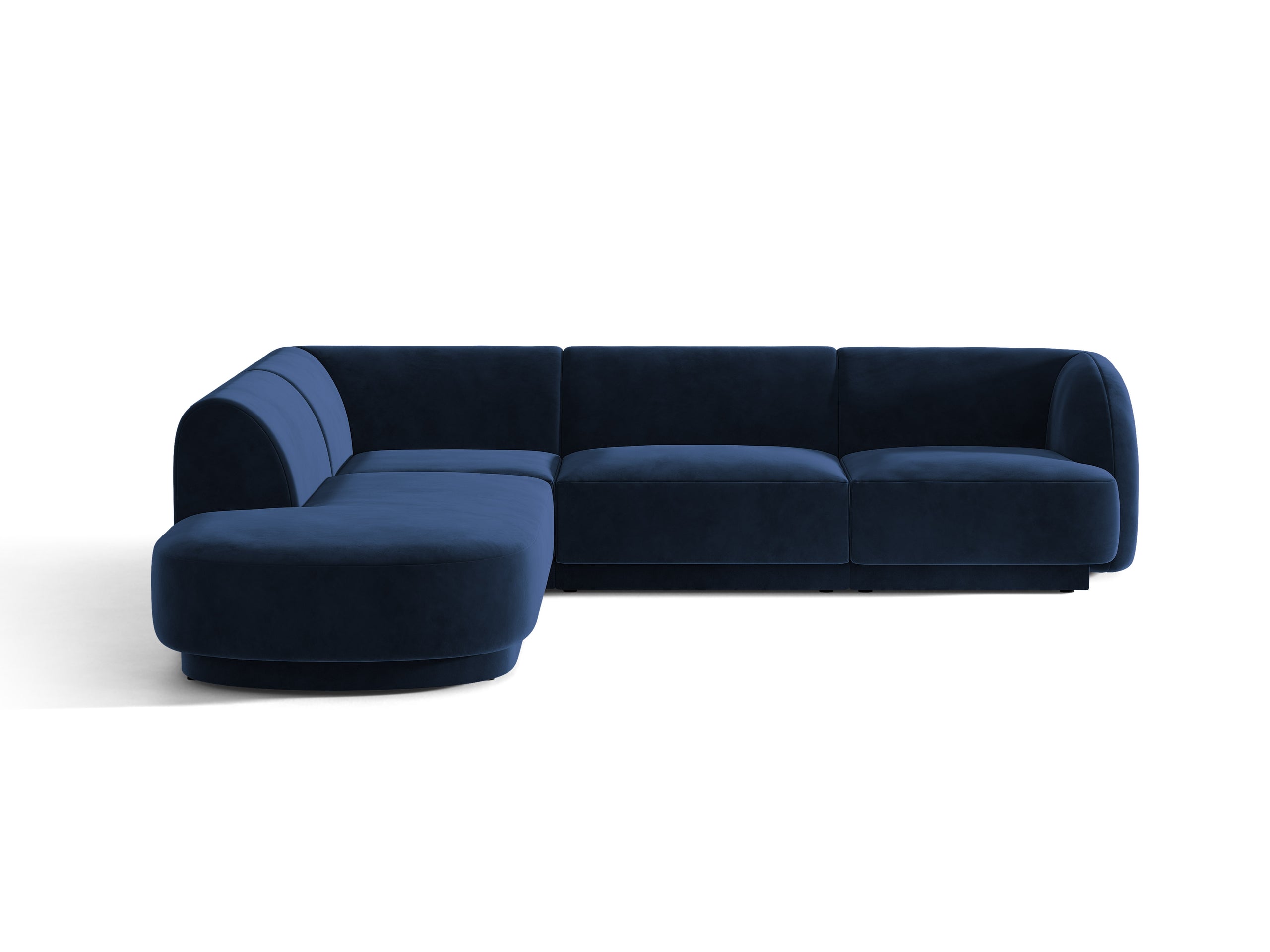 Micadoni Miley rohová sedačka 255 × 248 cm - Zamat Bluvel (Blu86) - Kráľovská modrá - Ľavé prevedenie
