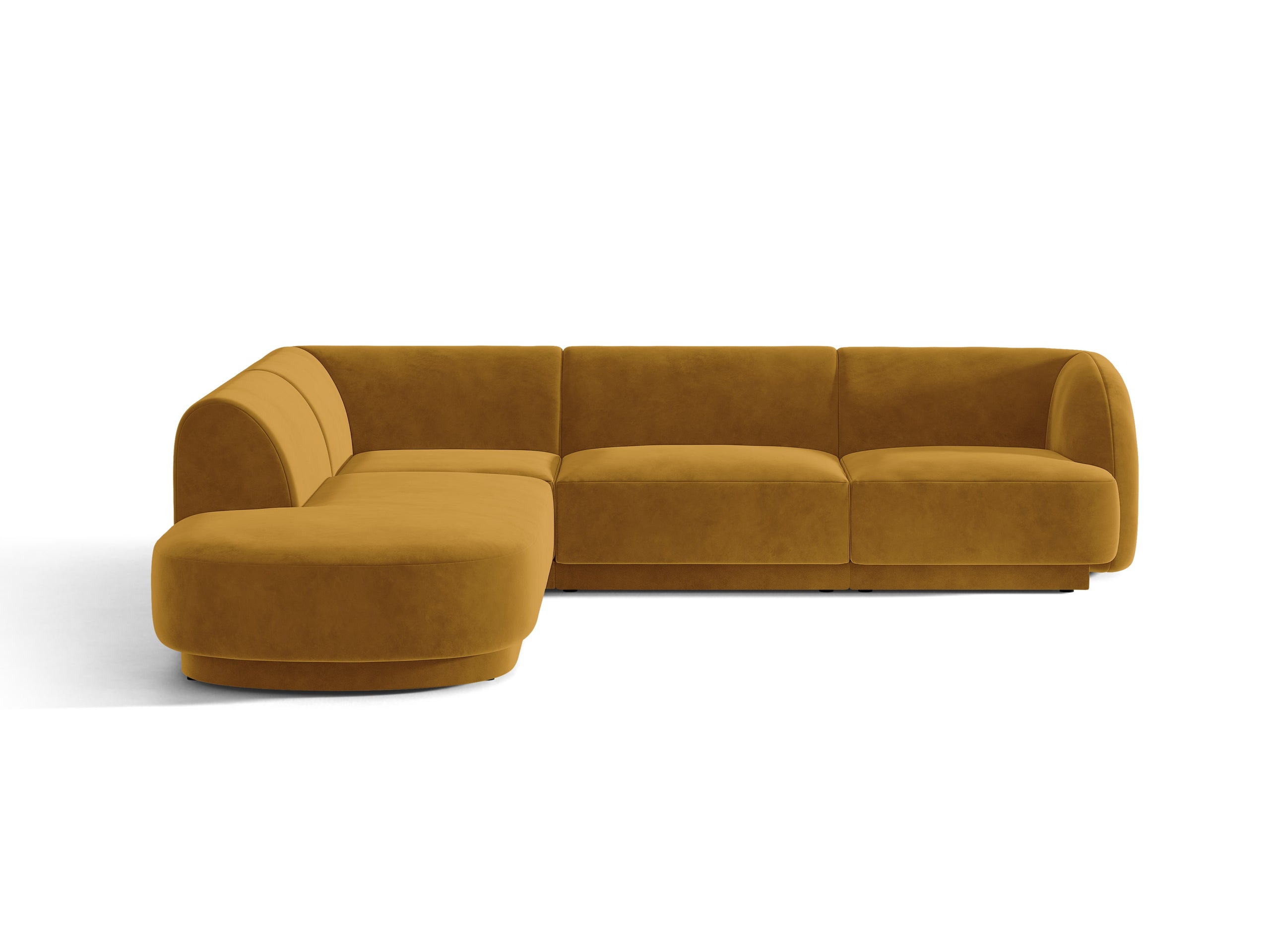 Micadoni Miley rohová sedačka 255 × 248 cm - Zamat Bluvel (Blu68) - Žltá - Ľavé prevedenie