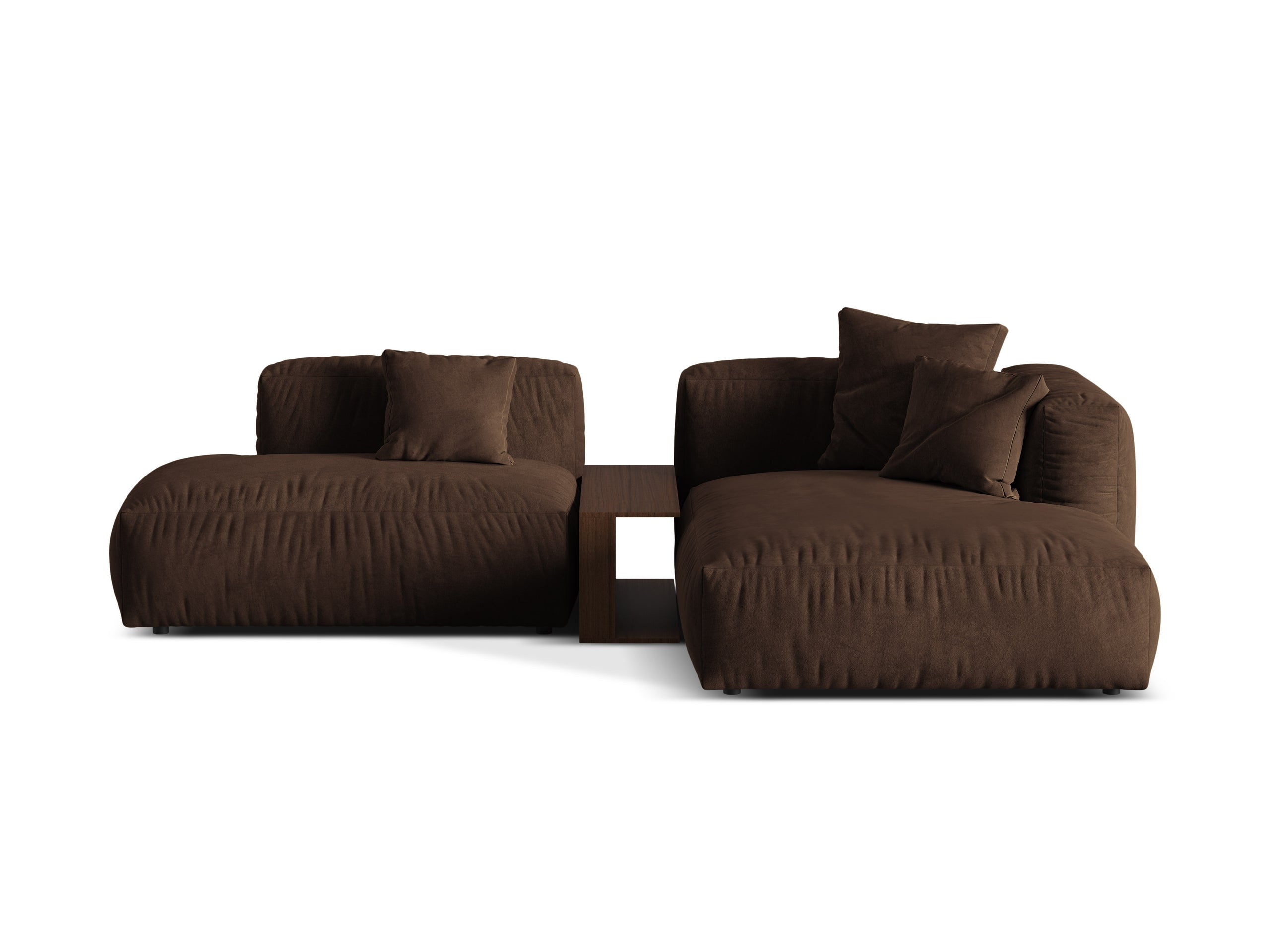 Micadoni Martina rohová sedačka 285 × 176 cm - Zamat Vogue (Vog6) - Čokoládová - Pravé prevedenie