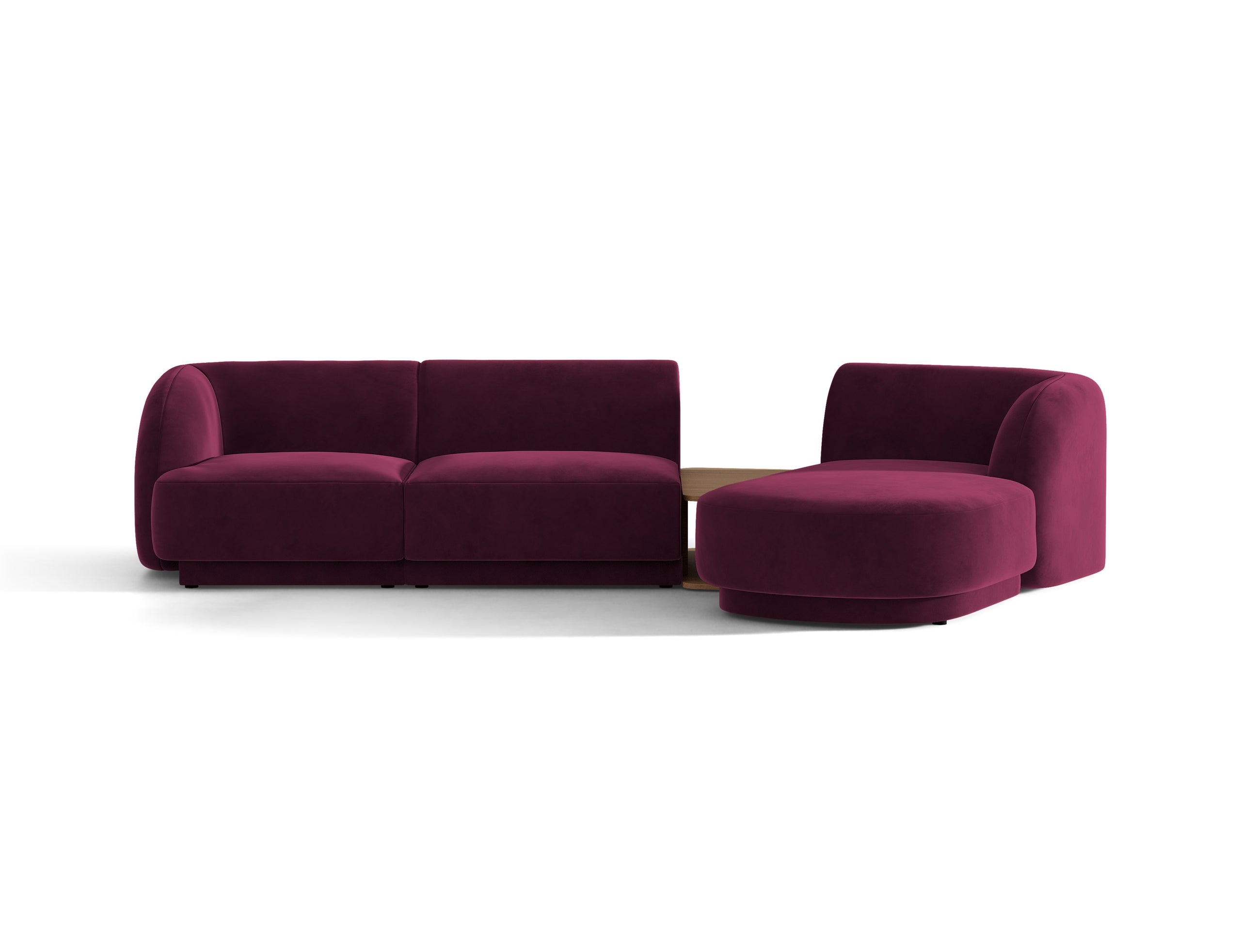 Micadoni Miley modul sedačky s podrúčkou 303 × 178 cm - Zamat Venus (Ven2932) - Vínová - Pravé prevedenie