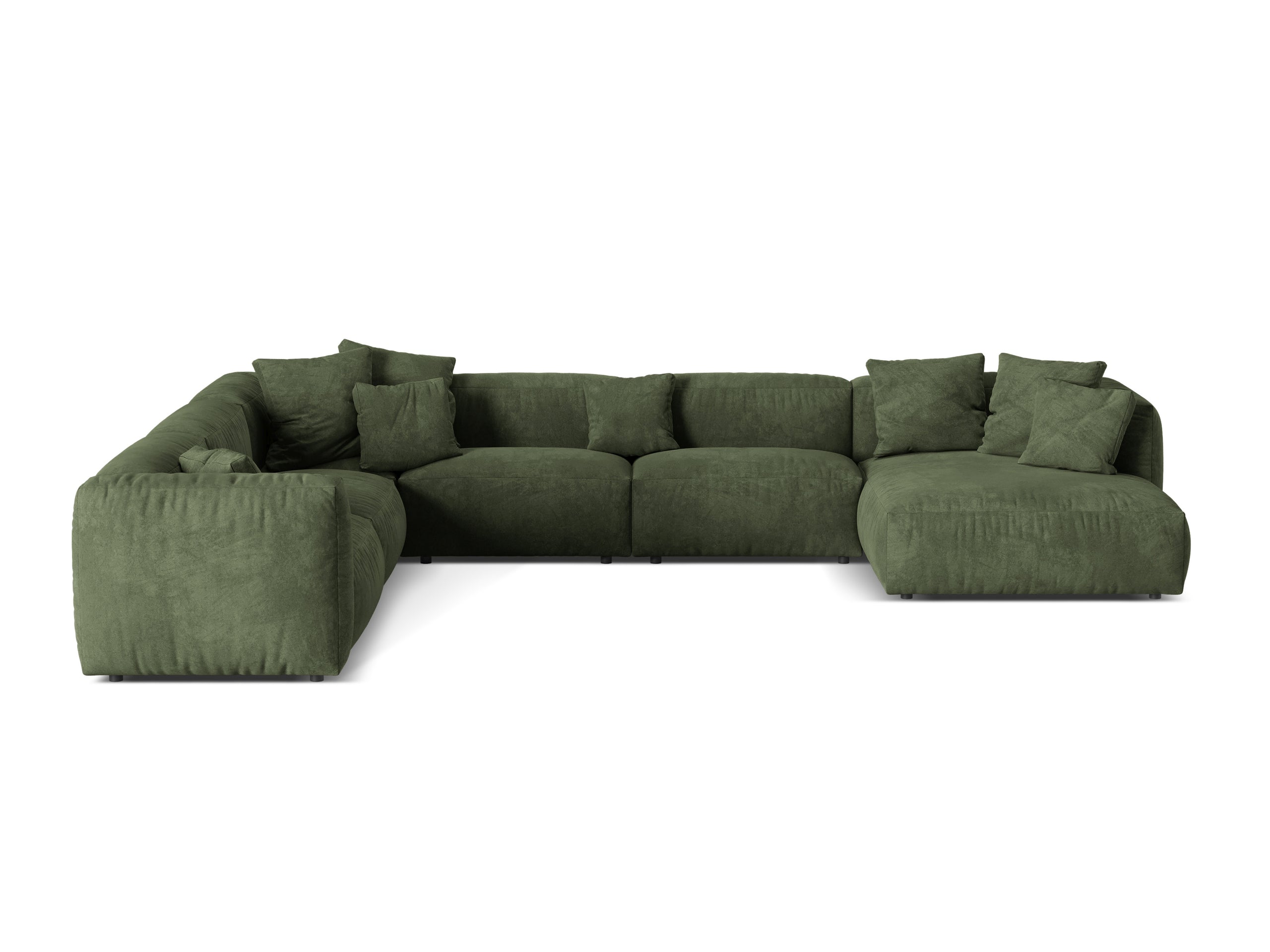 Micadoni Martina rohová sedačka - Zamat Vogue (Vog11) - Zelená - Nohy: Čierny plast - Ľavé prevedenie - Variant 76 cm
