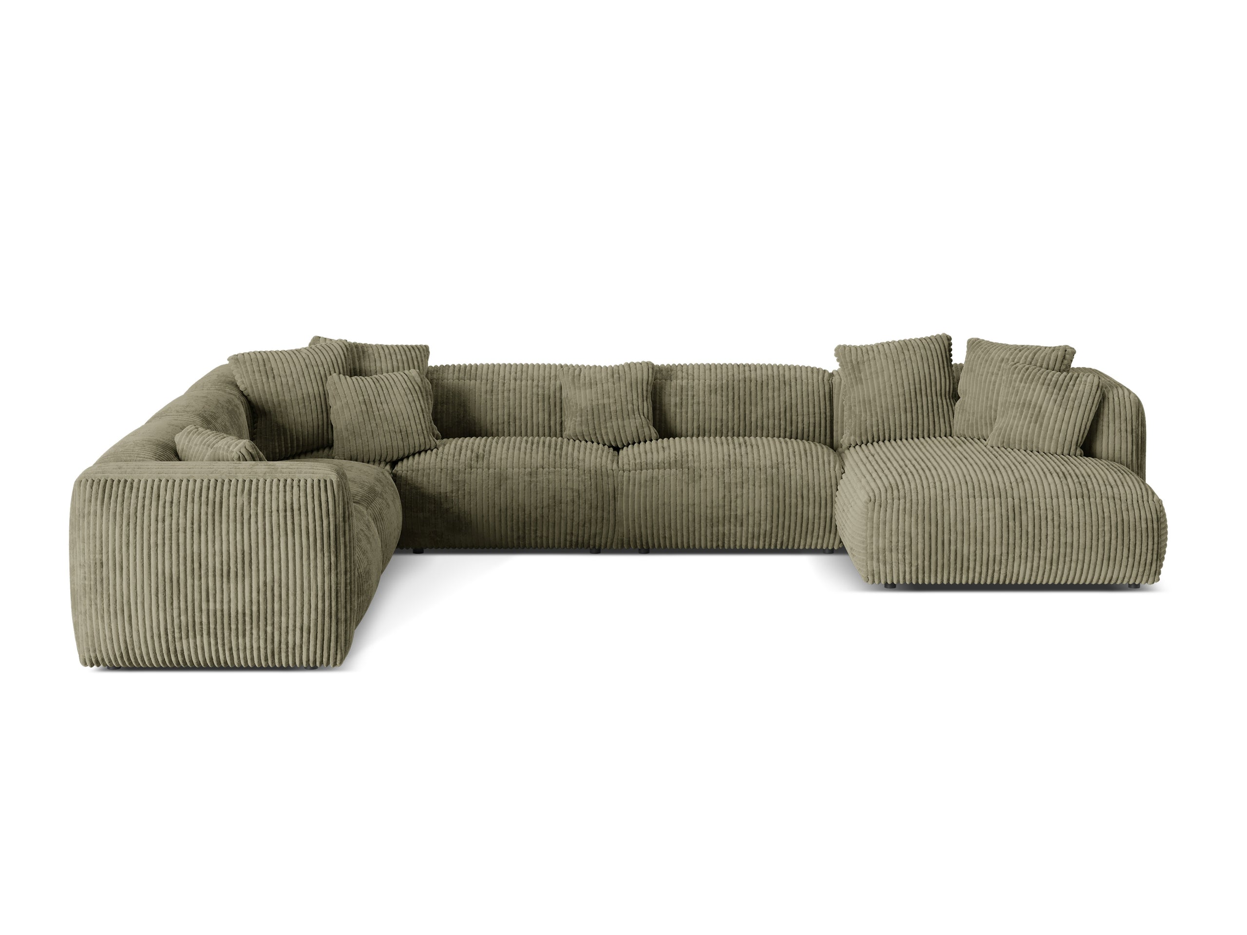 Micadoni Martina rohová sedačka - Menčester Tilia (Til37) - Machovozelená - Nohy: Čierny plast - Ľavé prevedenie - Variant 76 cm