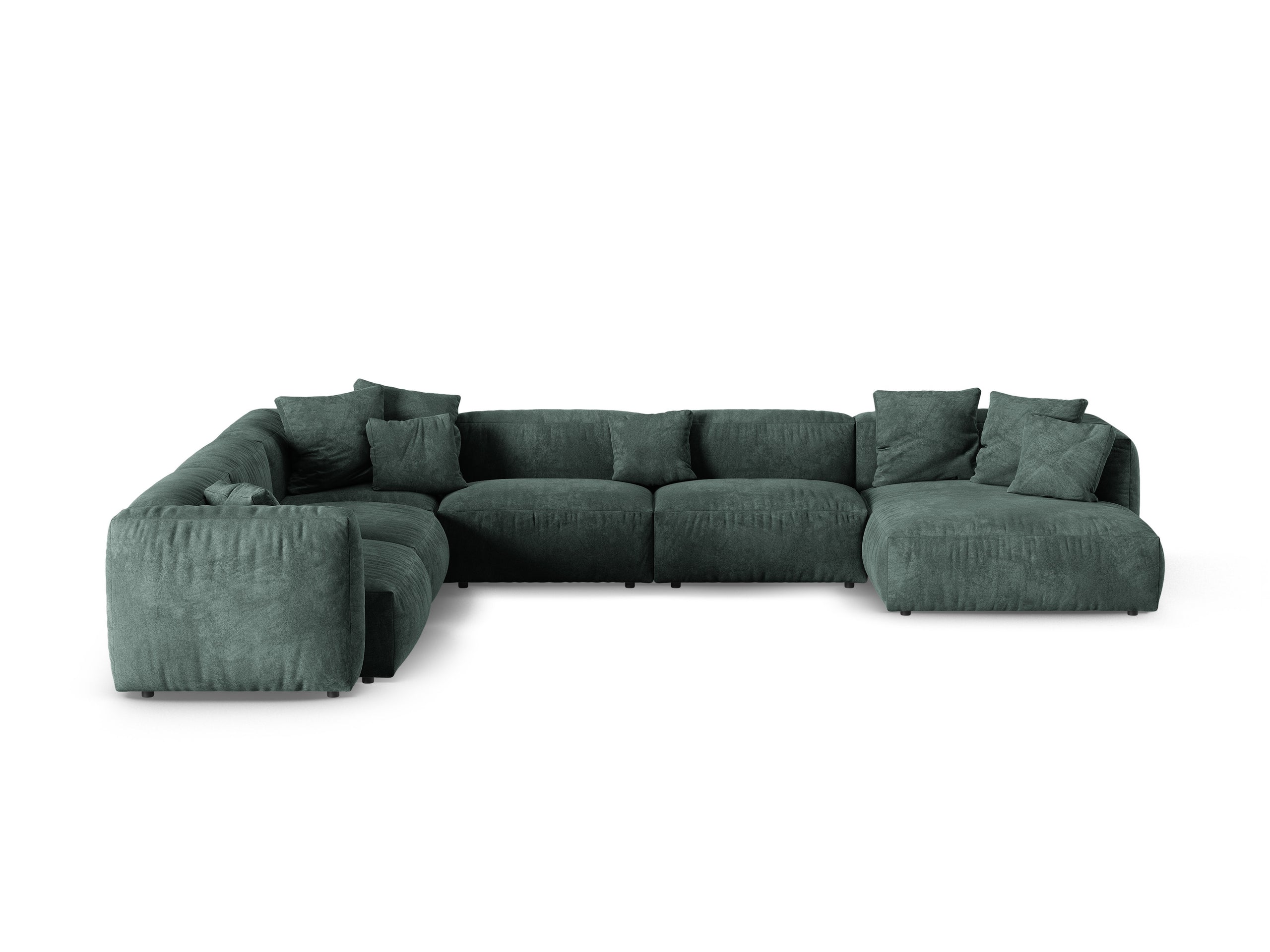 Micadoni Martina rohová sedačka - Zamat Vogue (Vog12) - Petrolejová - Nohy: Čierny plast - Ľavé prevedenie - Variant 90 cm