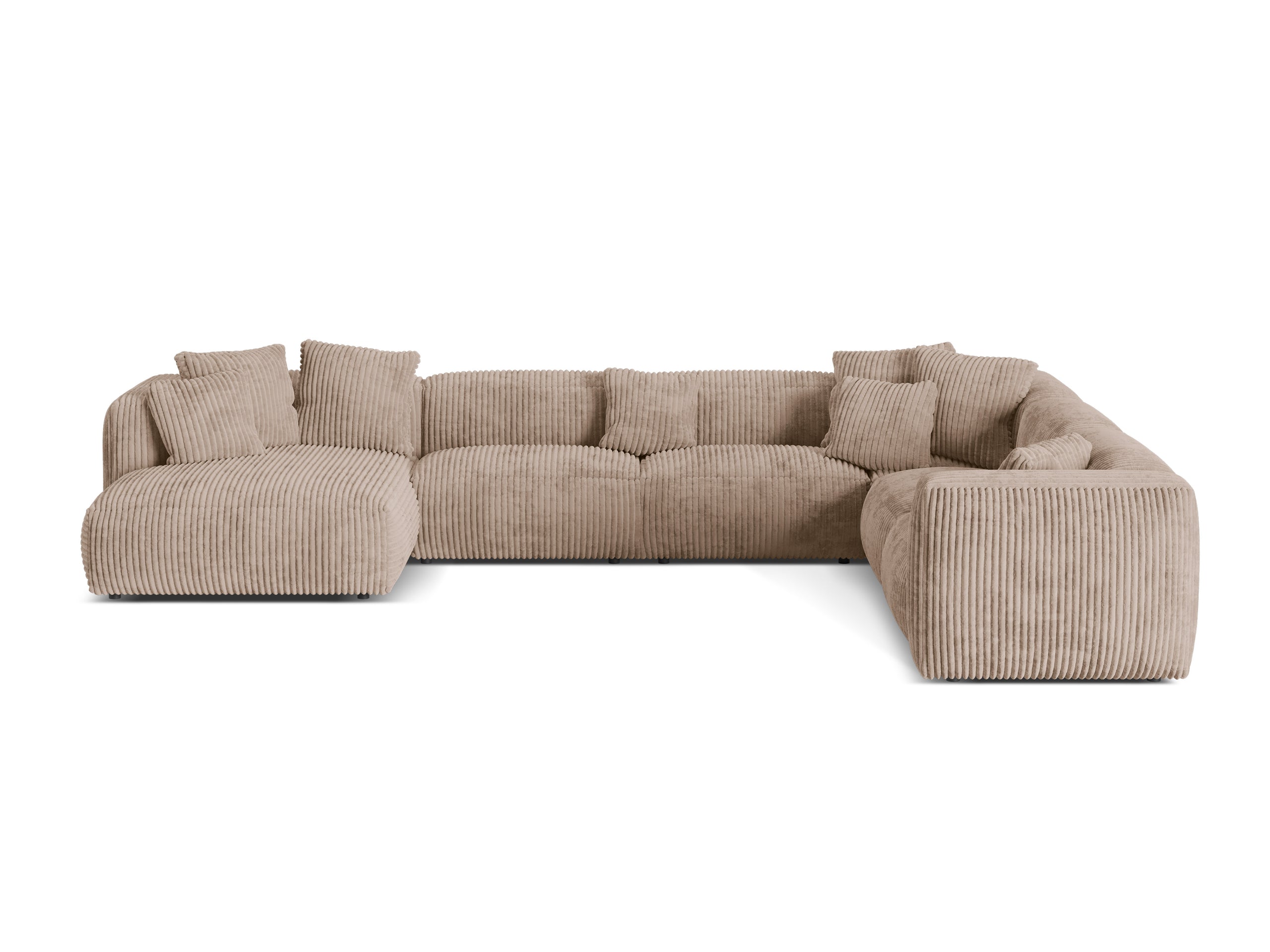 Micadoni Martina rohová sedačka - Menčester Tilia (Til17) - Žaluďová - Nohy: Čierny plast - Pravé prevedenie - Variant 76 cm