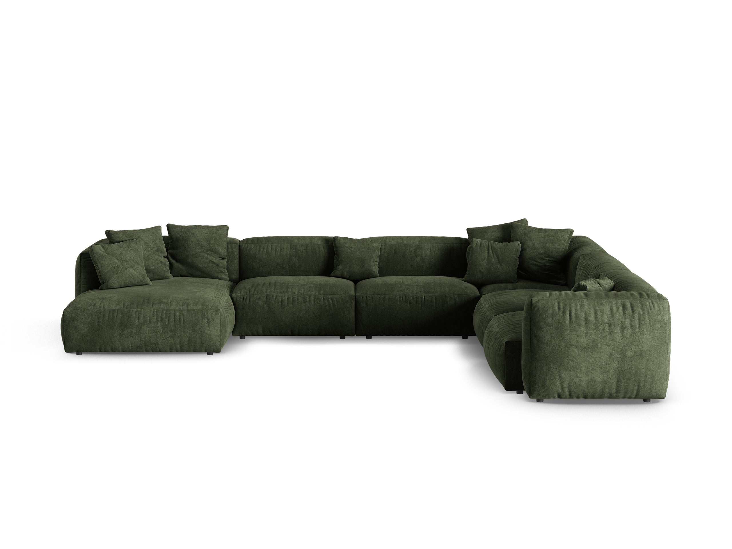 Micadoni Martina rohová sedačka - Zamat Vogue (Vog11) - Zelená - Nohy: Čierny plast - Pravé prevedenie - Variant 90 cm