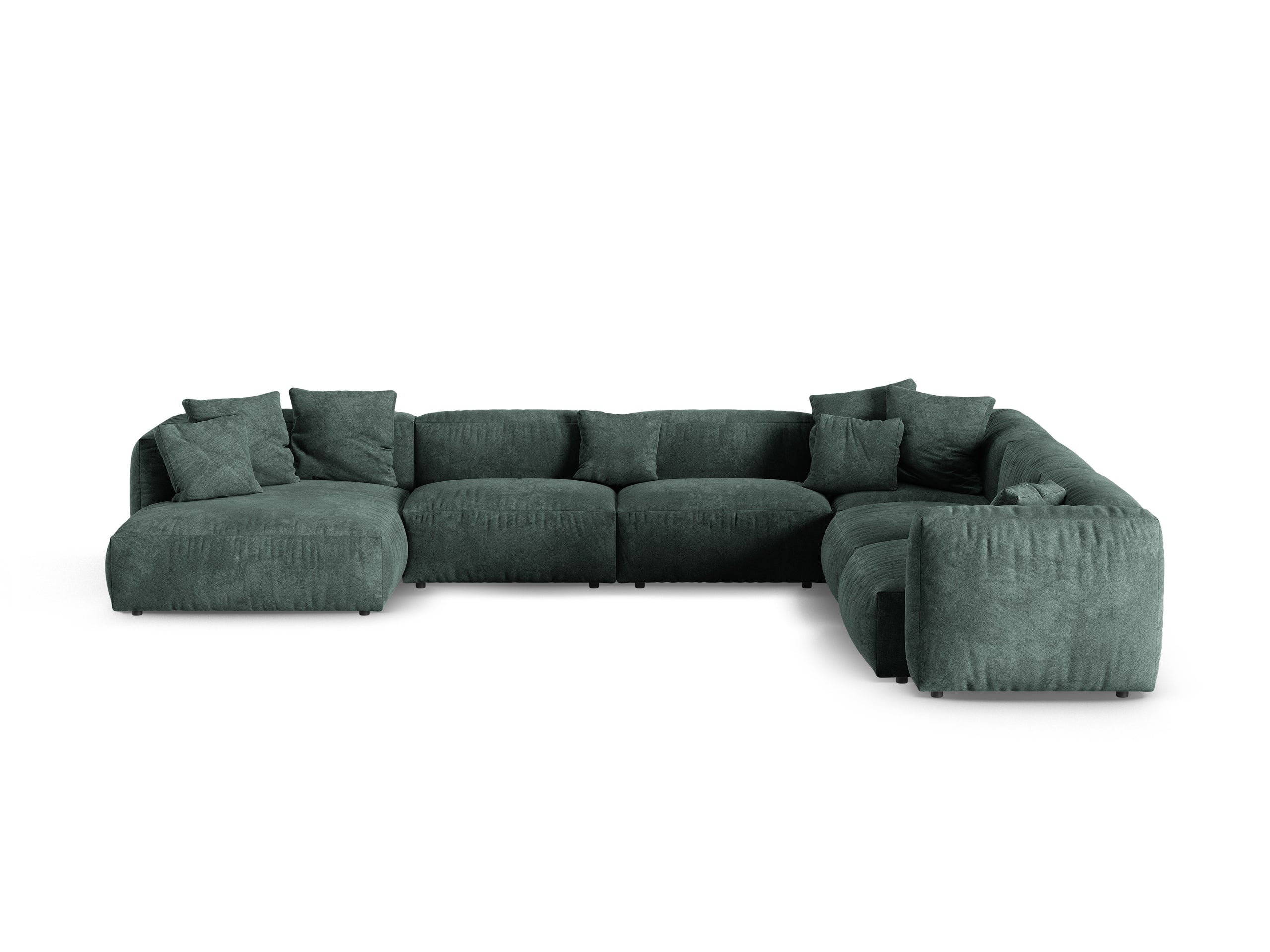 Micadoni Martina rohová sedačka - Zamat Vogue (Vog12) - Petrolejová - Nohy: Čierny plast - Pravé prevedenie - Variant 90 cm