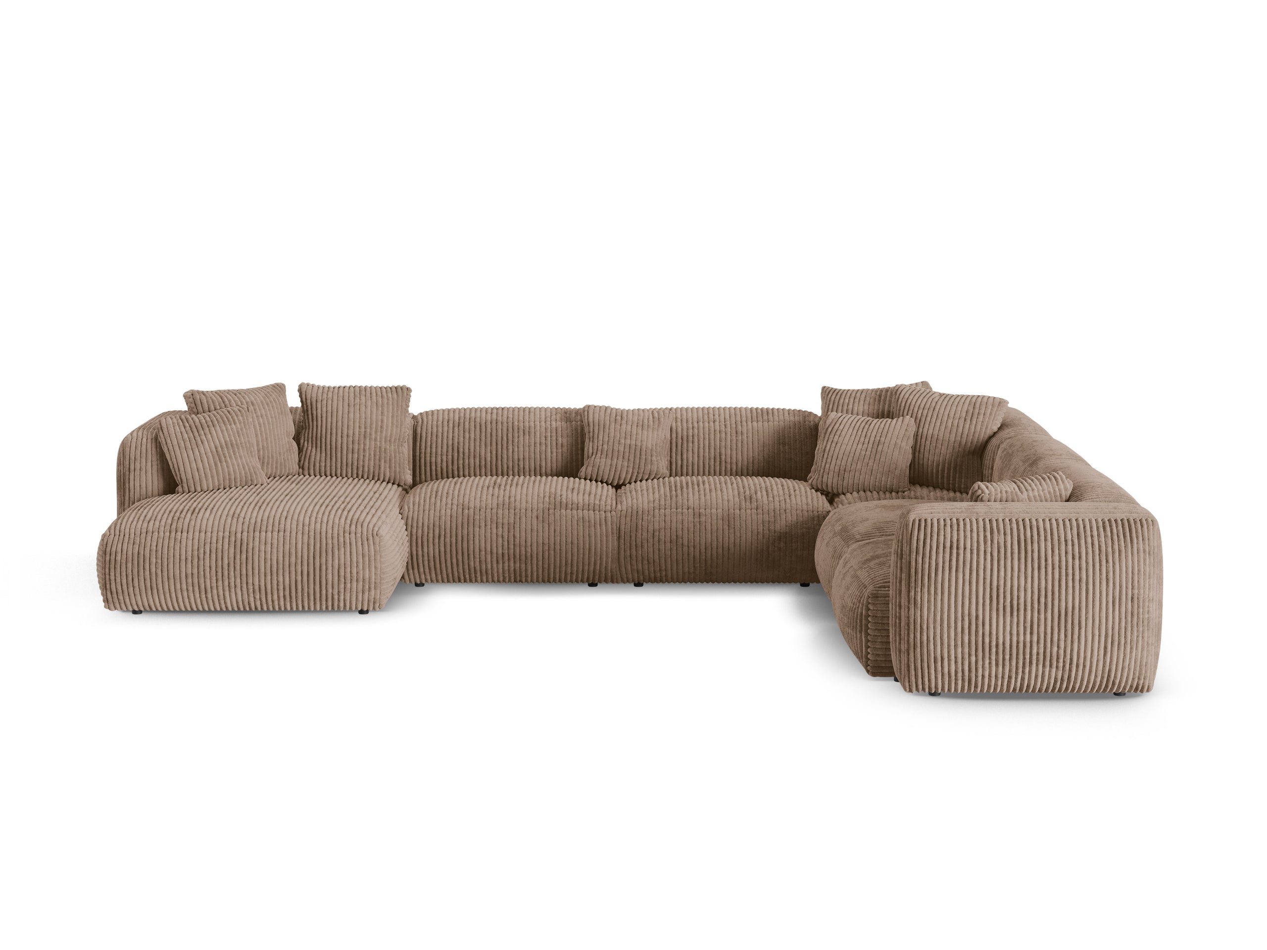 Micadoni Martina rohová sedačka - Menčester Tilia (Til17) - Žaluďová - Nohy: Čierny plast - Pravé prevedenie - Variant 90 cm